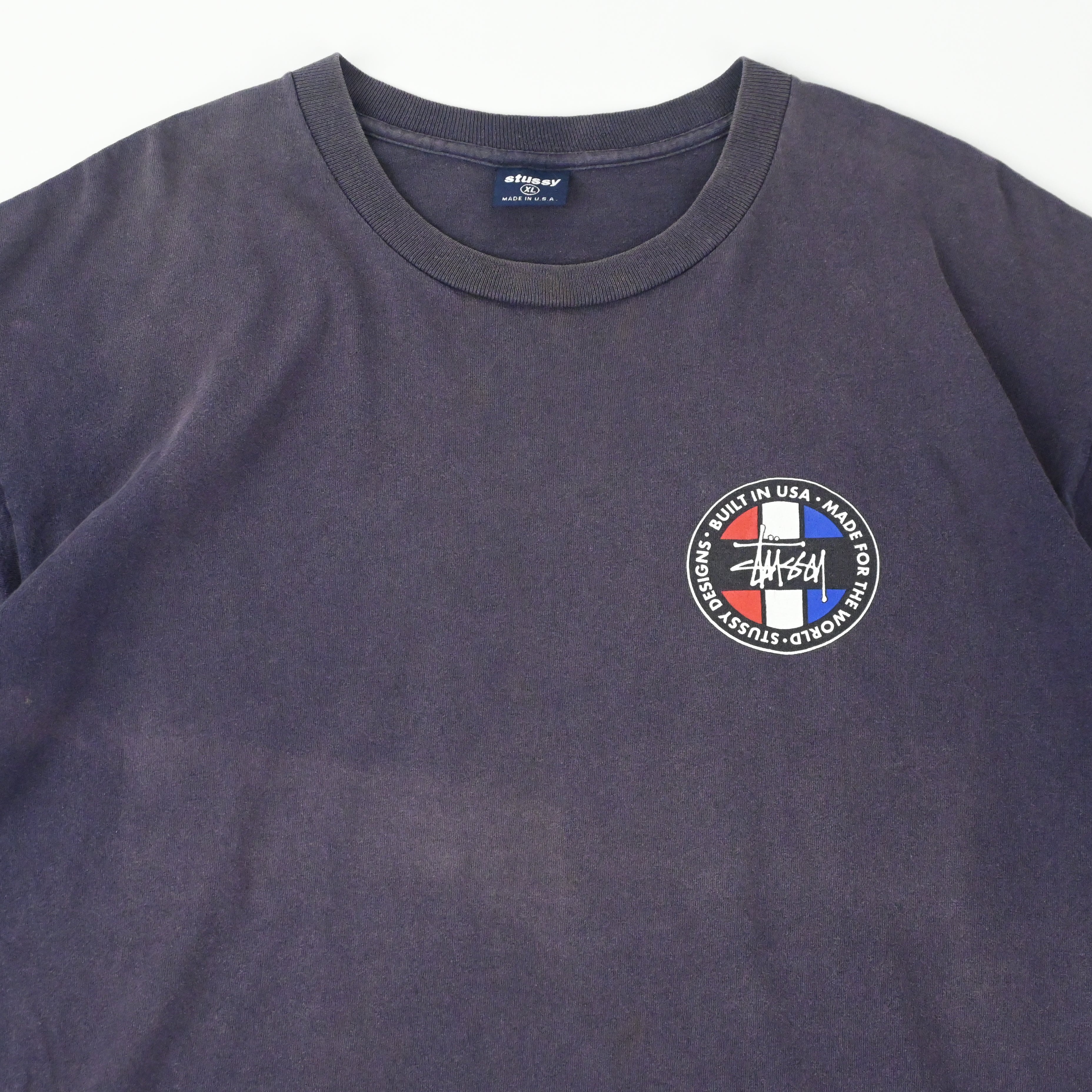 90'S STUSSY TRICOLOR SHAWN FONT LOGO T-SHIRT SIZE XL