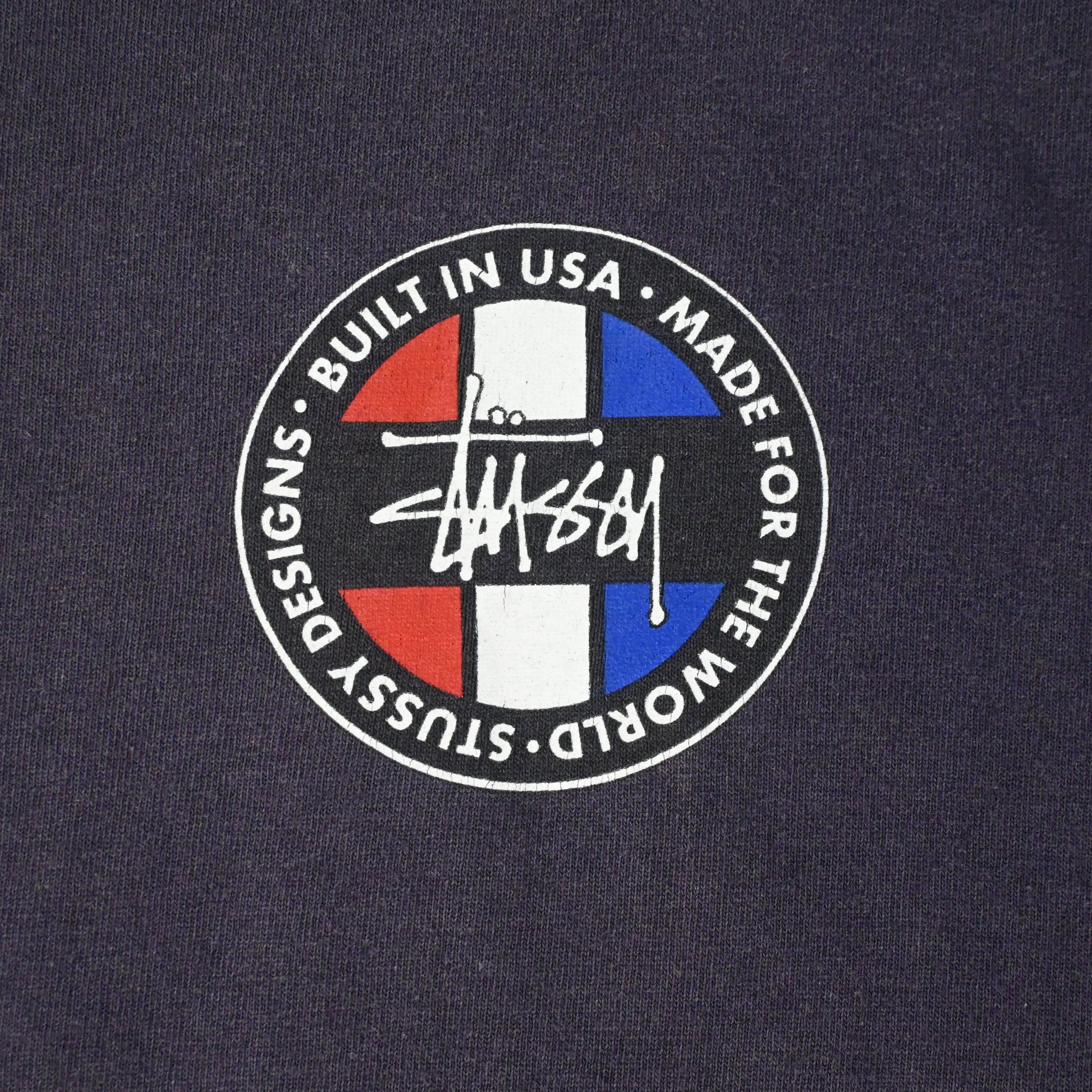 90'S STUSSY TRICOLOR SHAWN FONT LOGO T-SHIRT SIZE XL