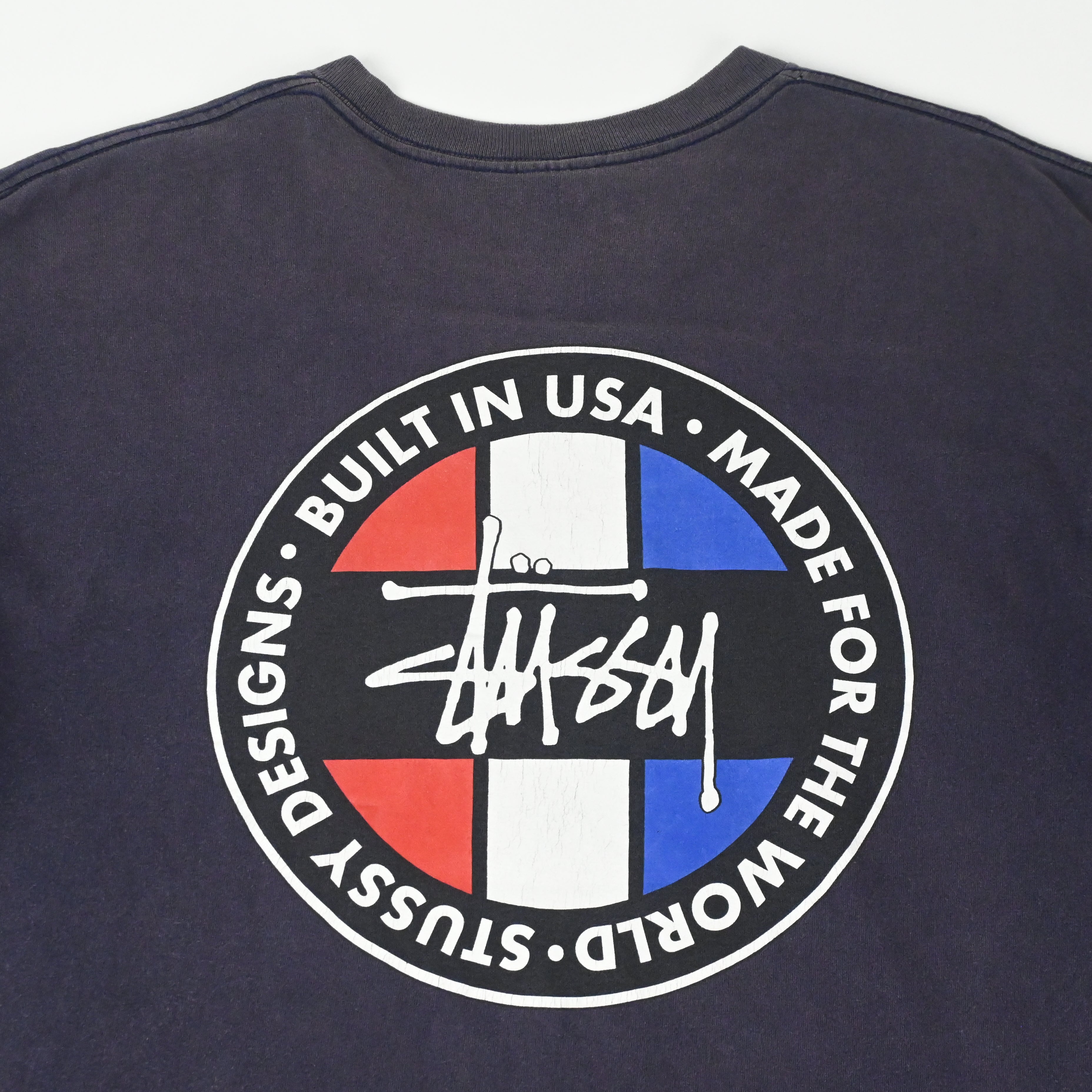 90'S STUSSY TRICOLOR SHAWN FONT LOGO T-SHIRT SIZE XL
