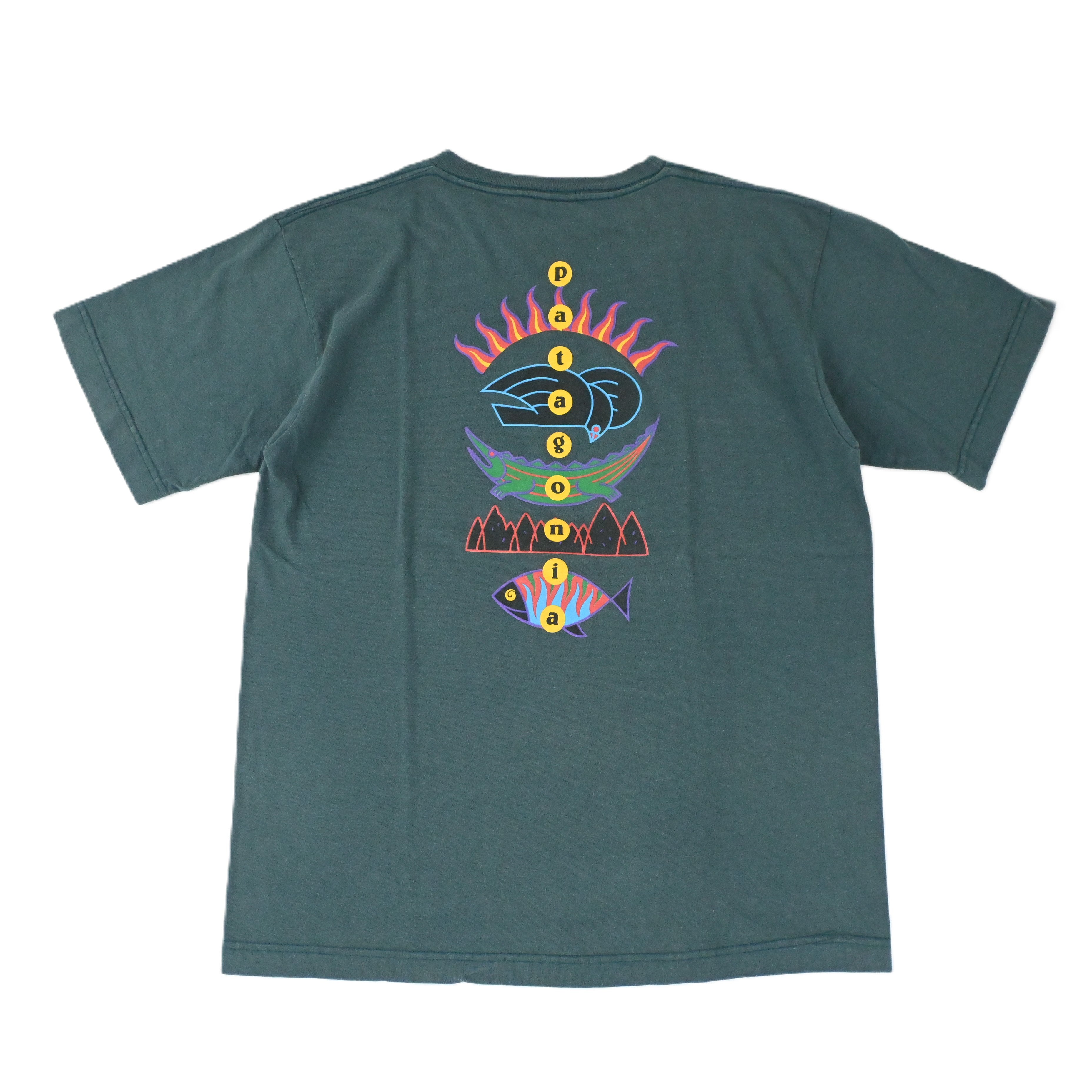 90'S PATAGONIA ENDANGERED ANIMAL T-SHIRT GREEN SIZE M