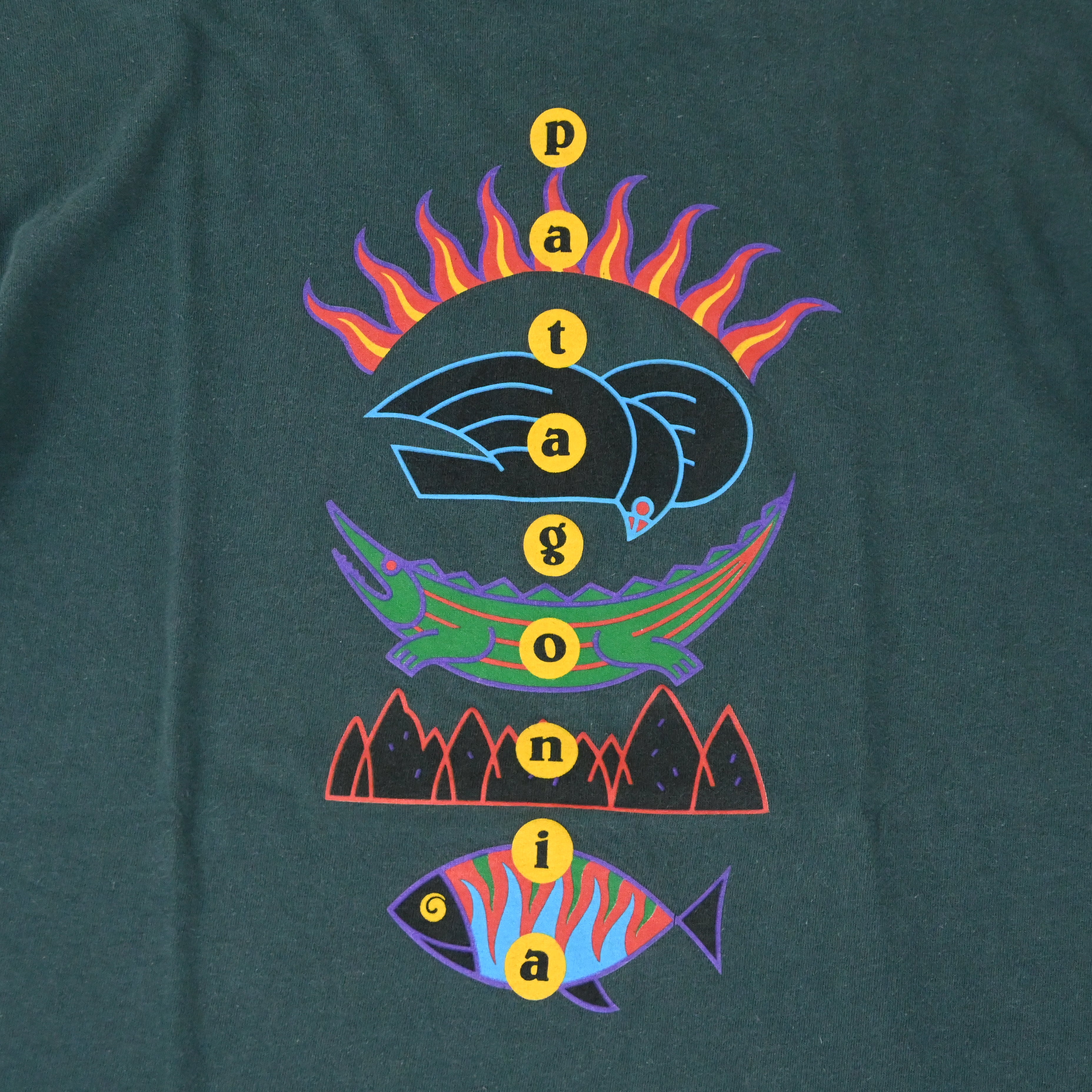 90'S PATAGONIA ENDANGERED ANIMAL T-SHIRT GREEN SIZE M