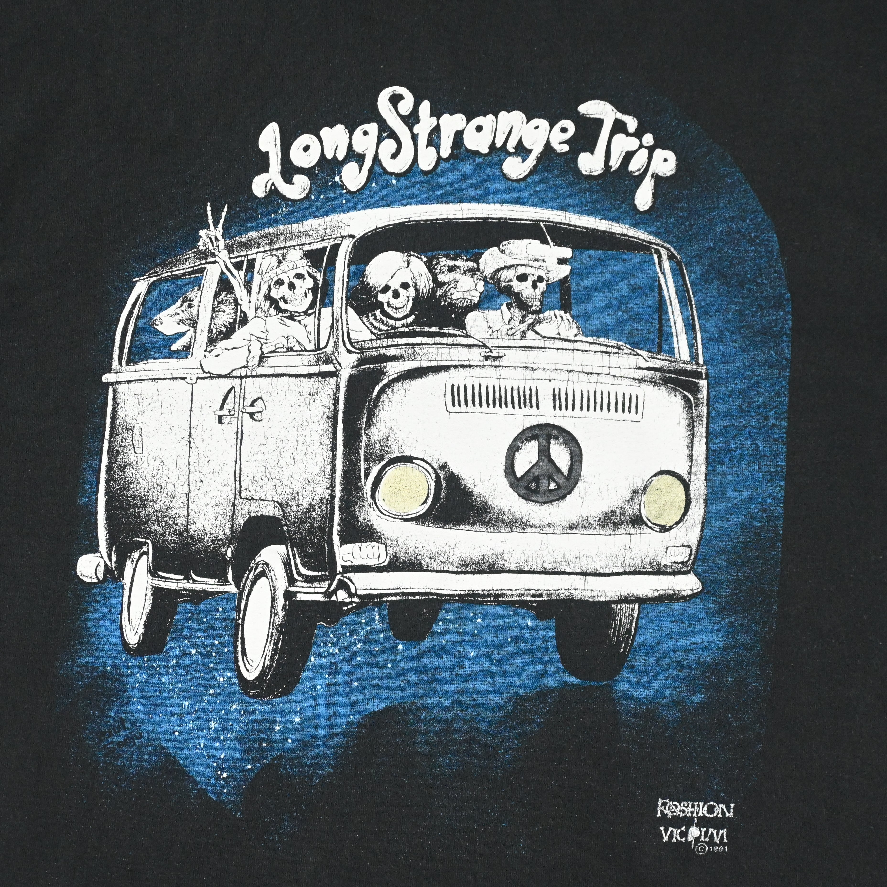 91© FASHION VICTIM "LONG STRANGE TRIP" T-SHIRT SIZE XL