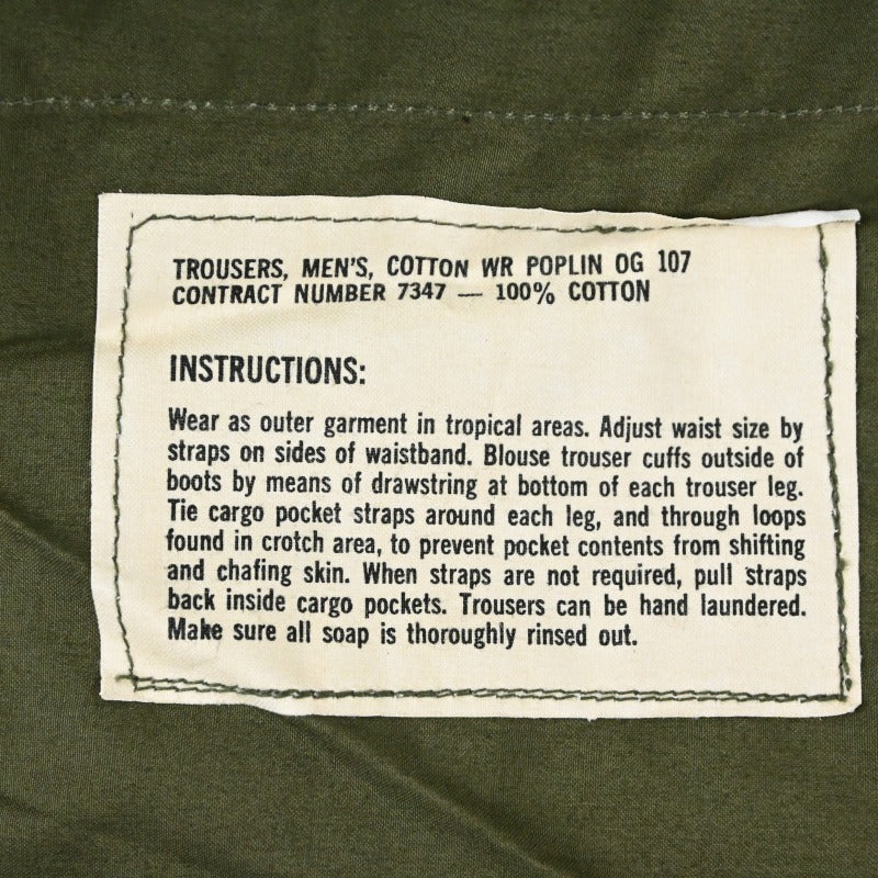 60’s U.S ARMY JUNGLE FATIGUE 3RD NON RIP SIZE S-REG DEAD STOCK