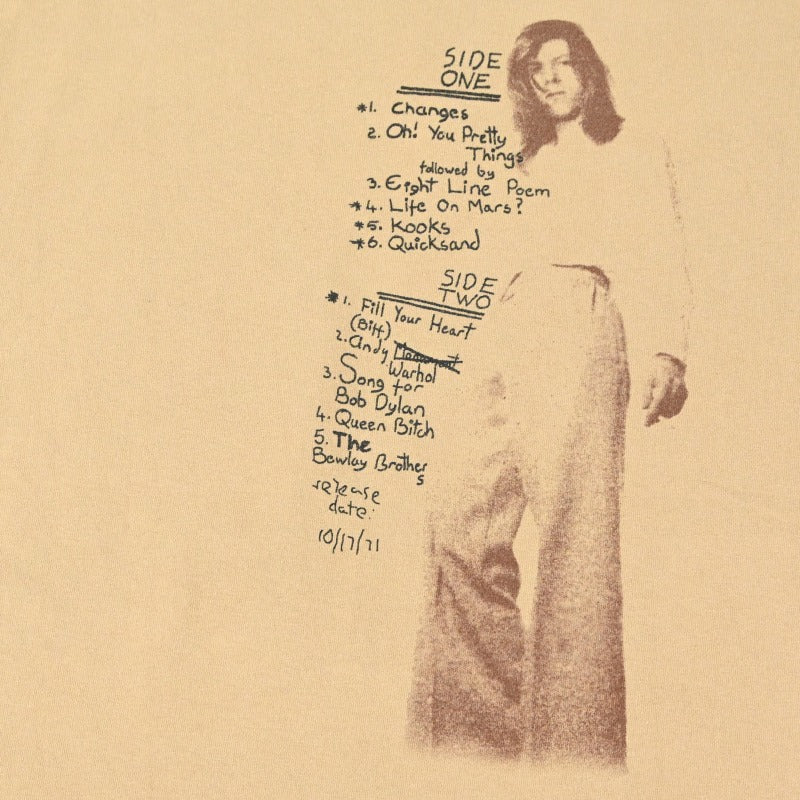 98©DAVID BOWIE "HUNKY DORY" T-SHIRT SIZE L
