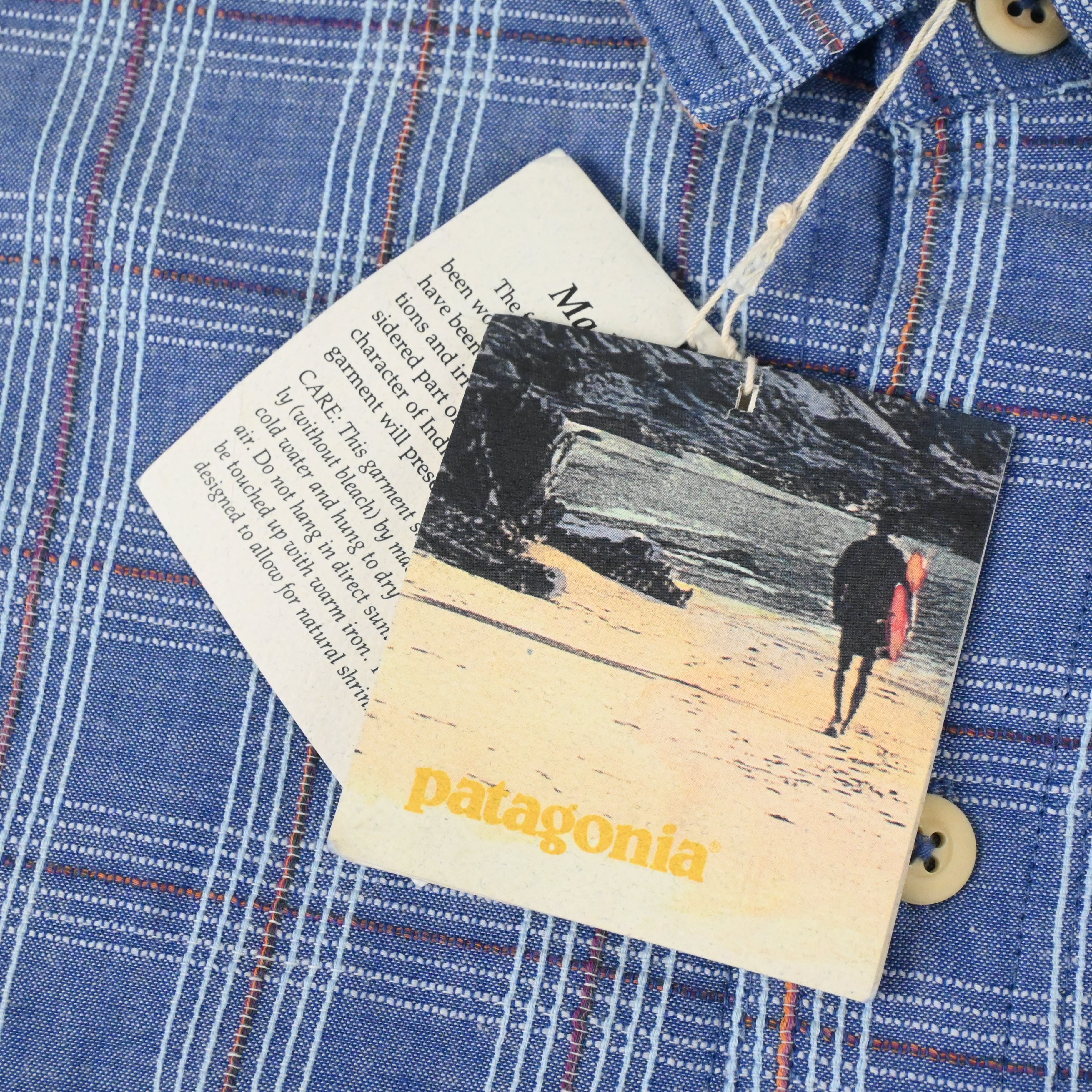 '91 PATAGONIA A/C MADRAS SHIRT LATTICE SIZE XL DEAD STOCK