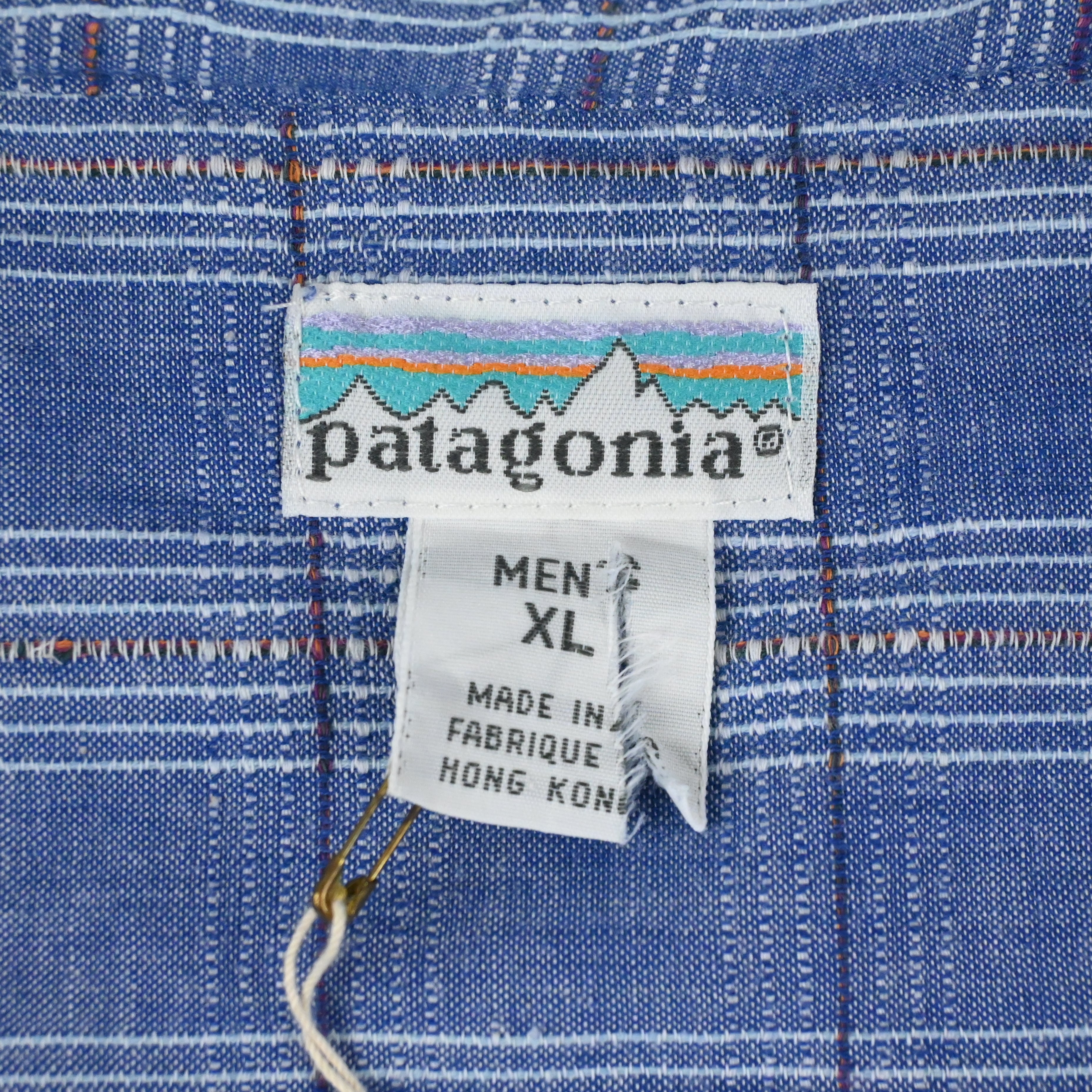 '91 PATAGONIA A/C MADRAS SHIRT LATTICE SIZE XL DEAD STOCK