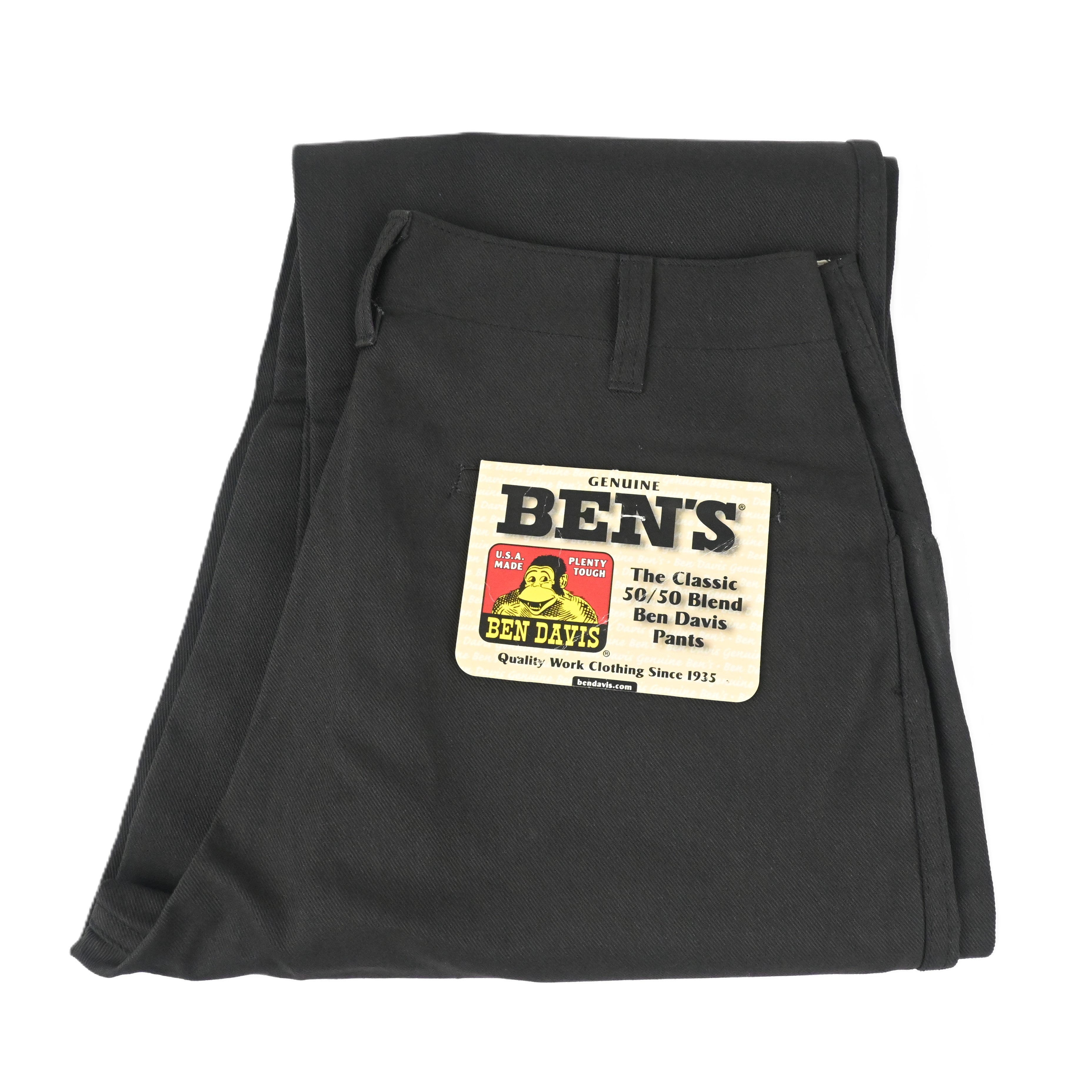 90's BEN DAVIS CLASSIC 50/50 BREND PANTS BLACK W34 L30 DEAD STOCK