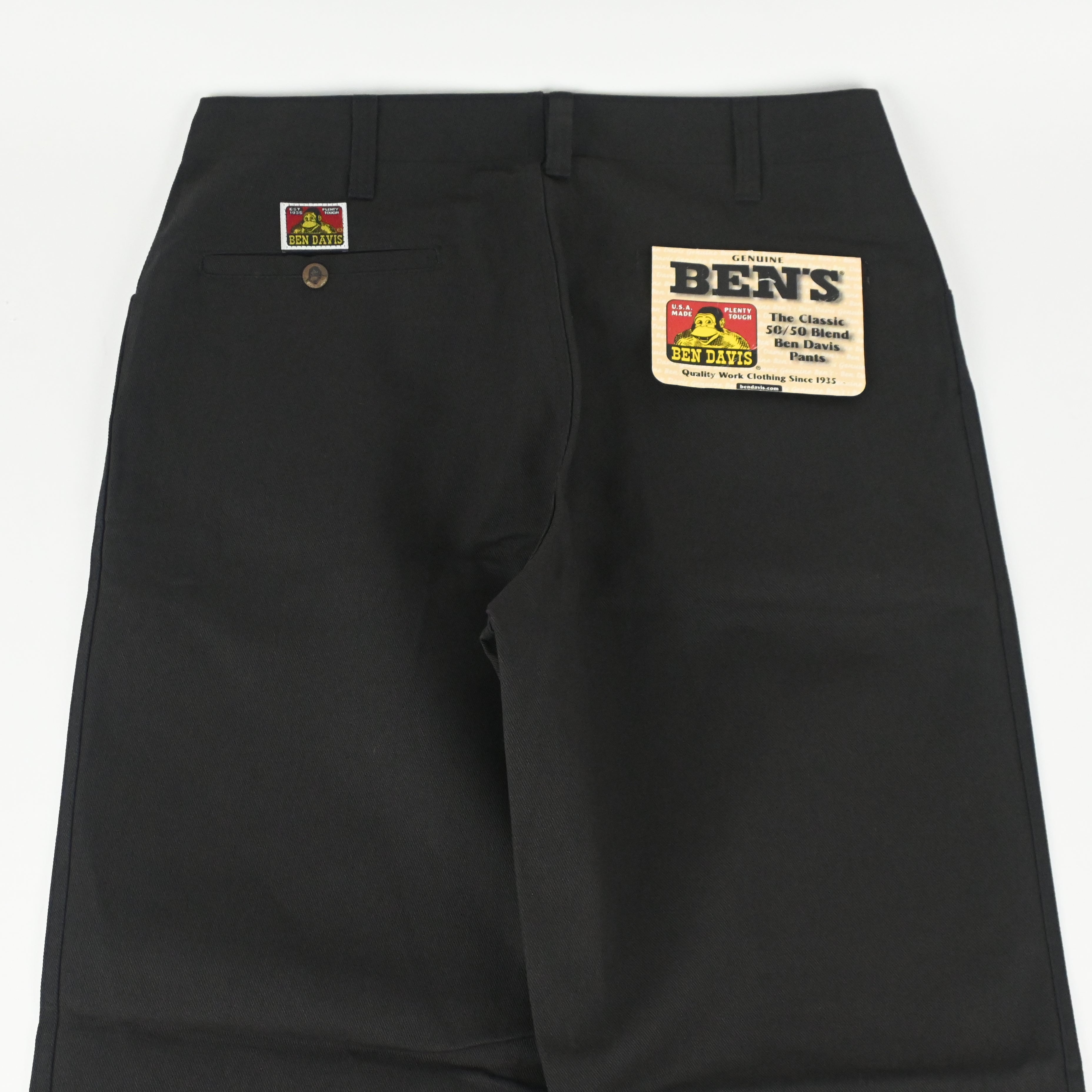 90's BEN DAVIS CLASSIC 50/50 BREND PANTS BLACK W34 L30 DEAD STOCK