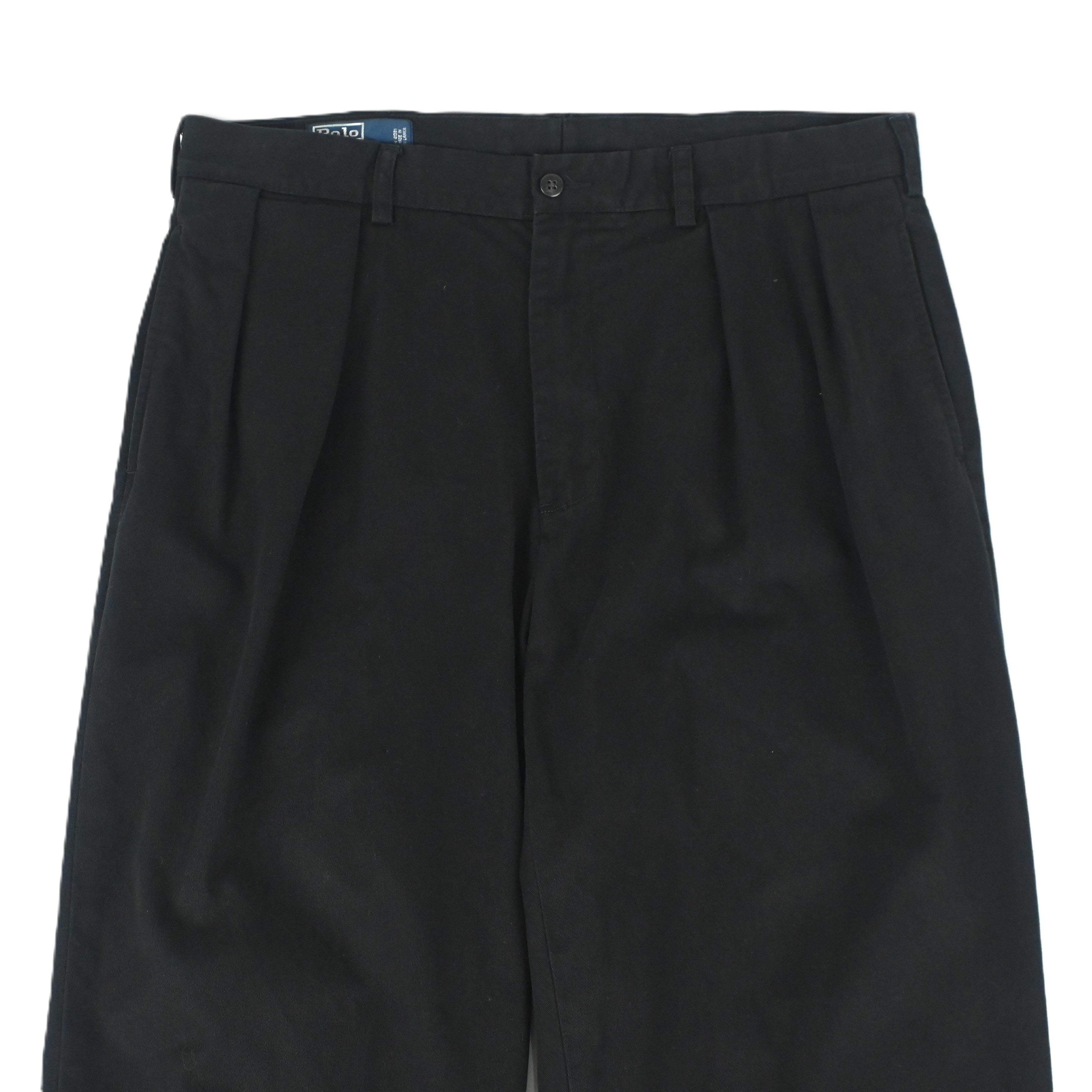90’s POLO RALPH LAUREN "ANDERW PANT" BLACK SIZE W36 L31