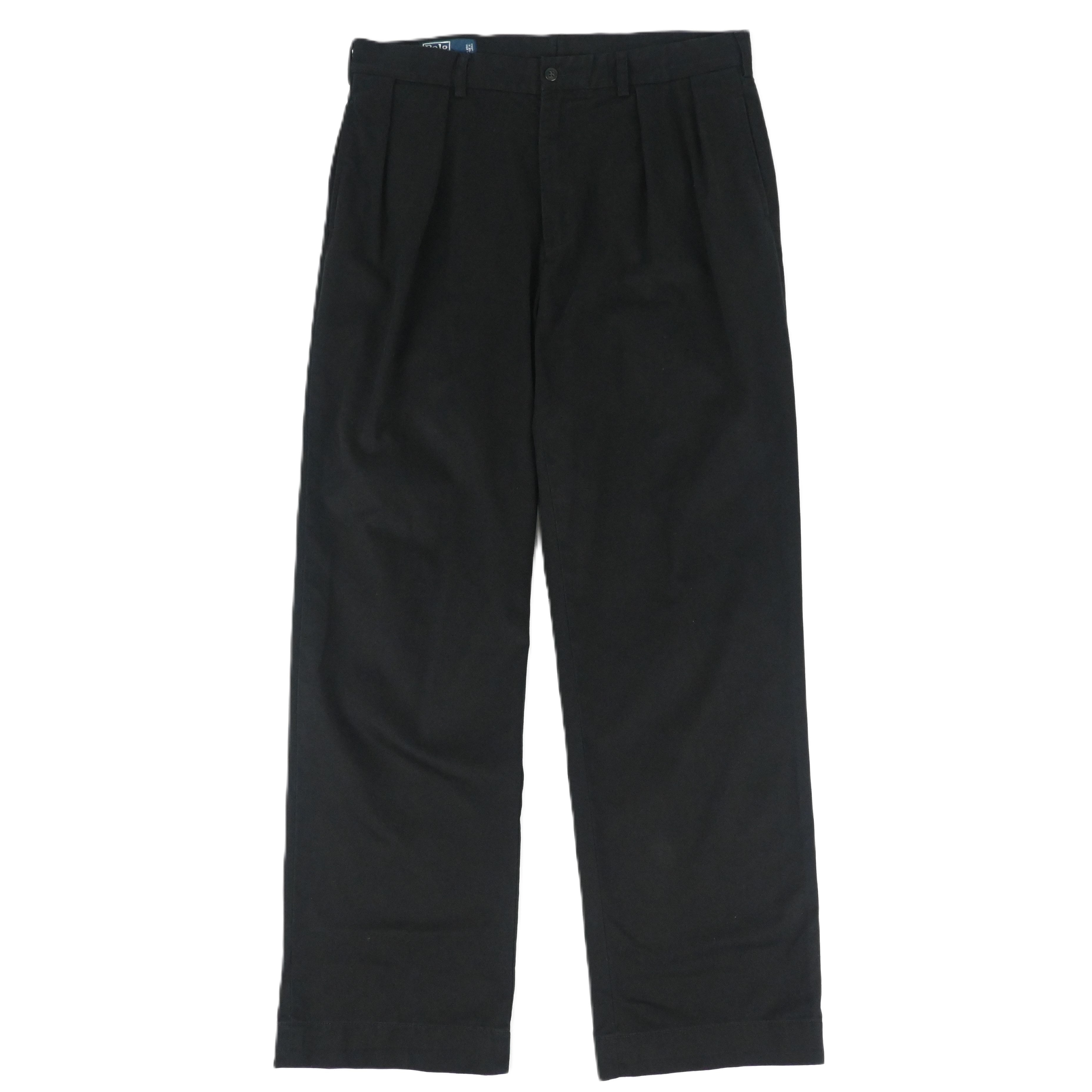 90’s POLO RALPH LAUREN "ANDERW PANT" BLACK SIZE W36 L31