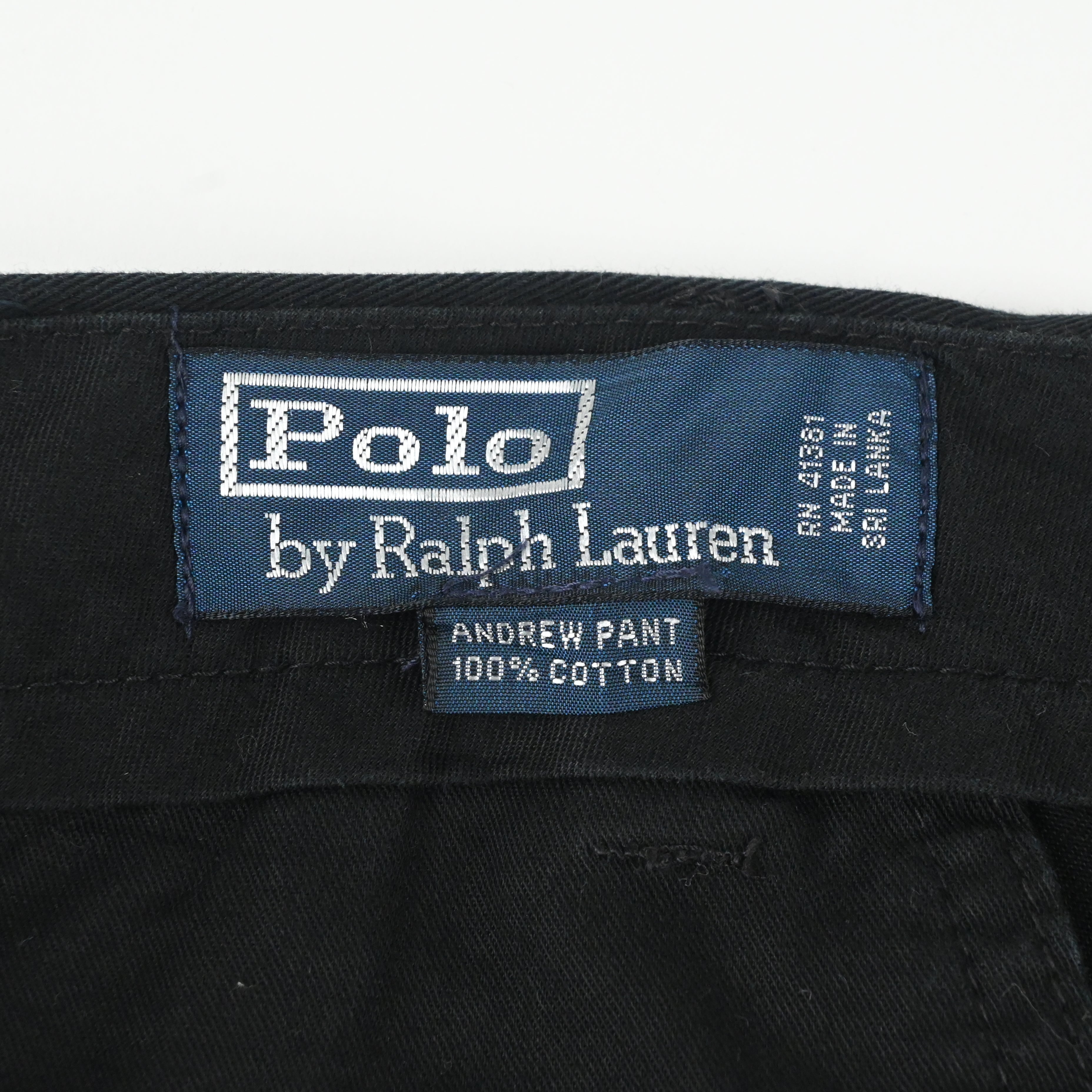 90’s POLO RALPH LAUREN "ANDERW PANT" BLACK SIZE W36 L31