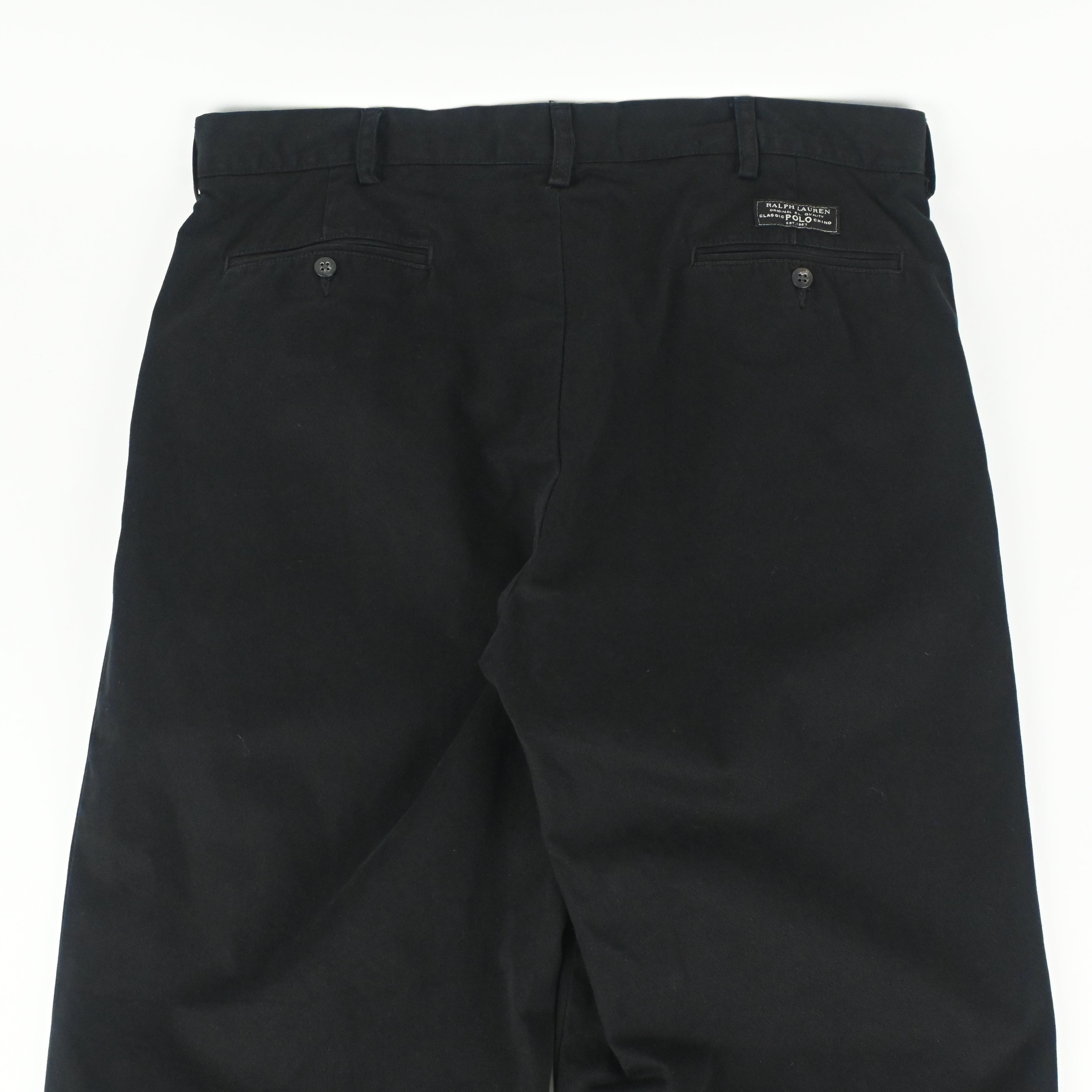 90’s POLO RALPH LAUREN "ANDERW PANT" BLACK SIZE W36 L31
