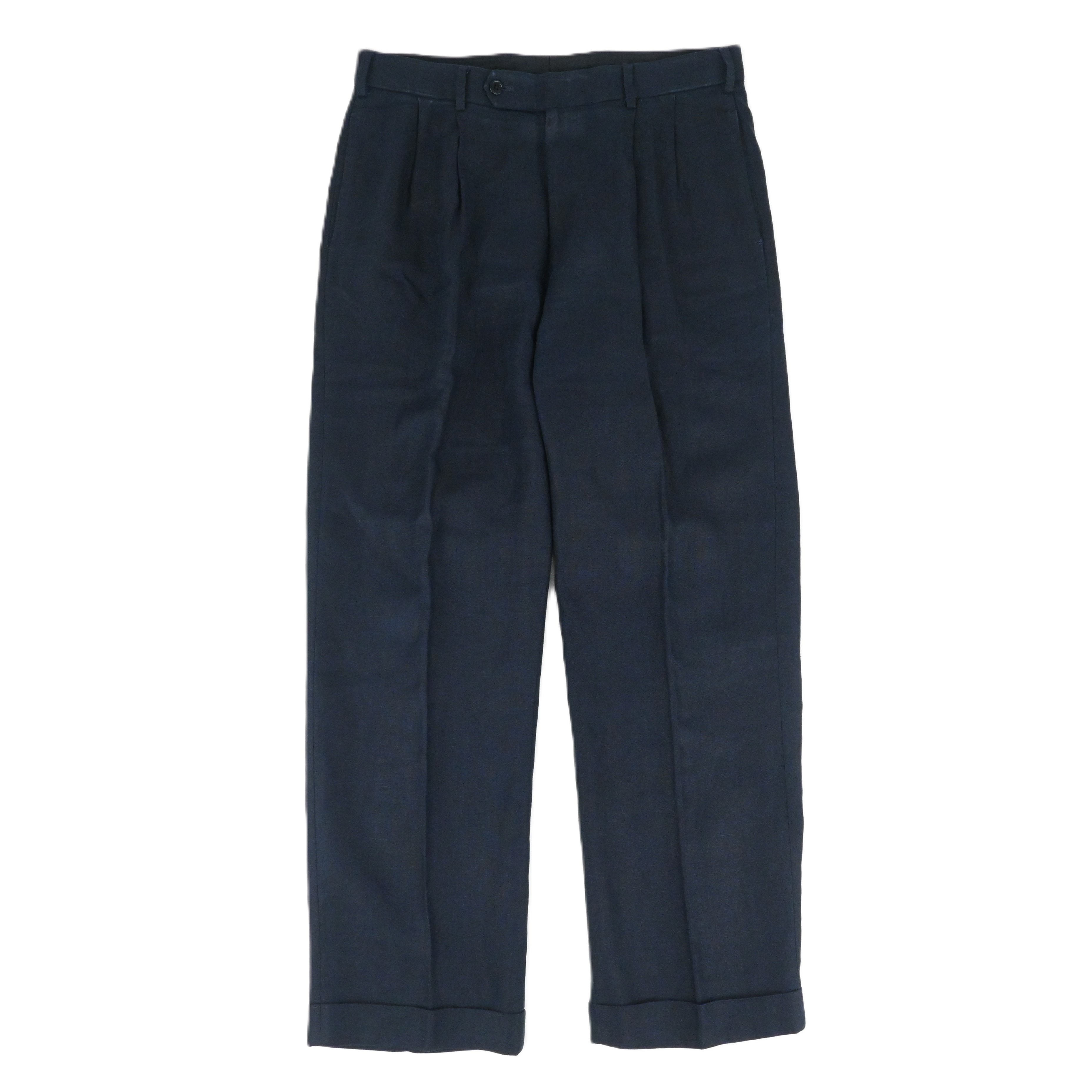 00's BROOKS BROTHERS 100% LINEN 2TUCK SLACKS SIZE W33 L29