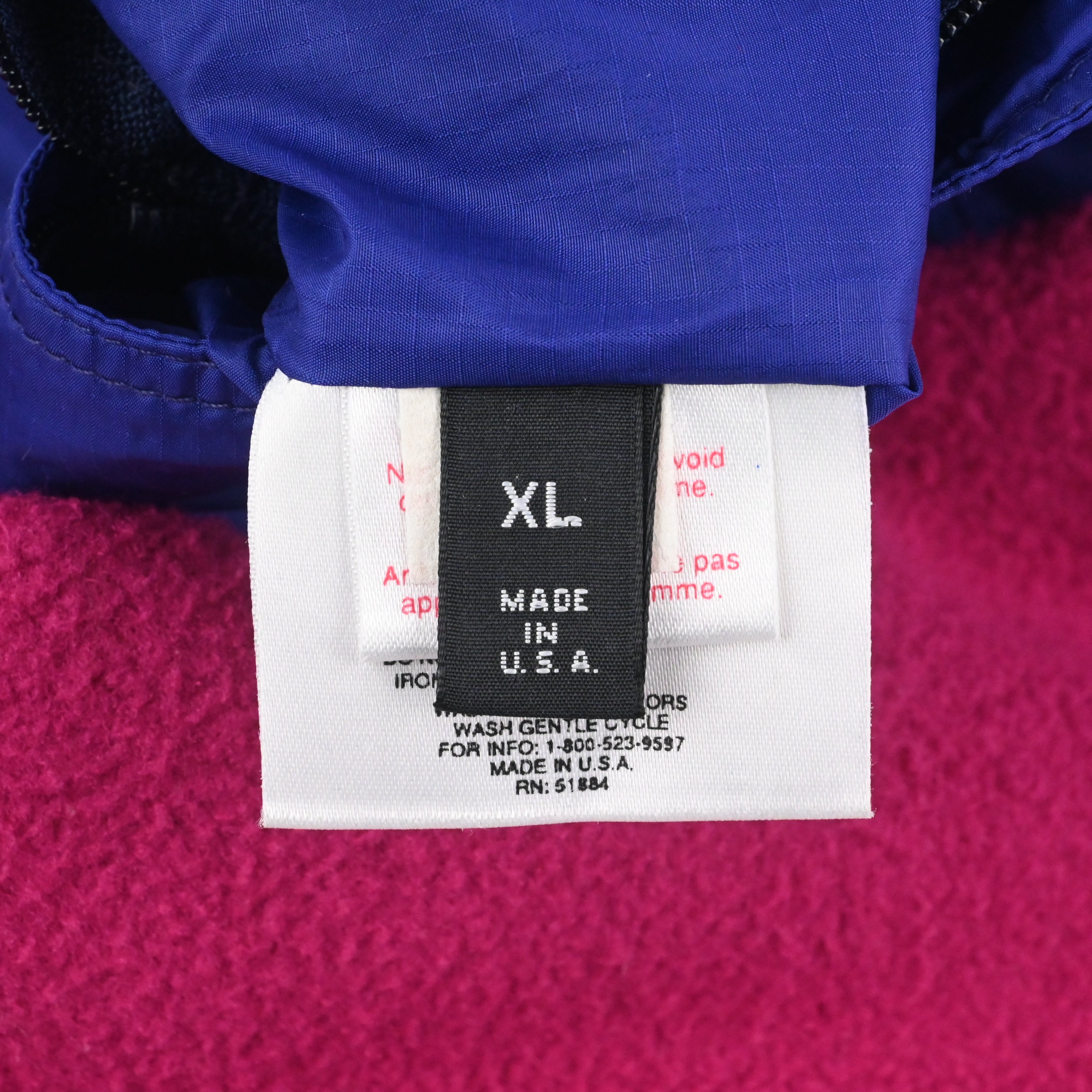 '91 Patagonia REVERSIBLE GLISSADE PULLOVER Bright Blue/Lobster