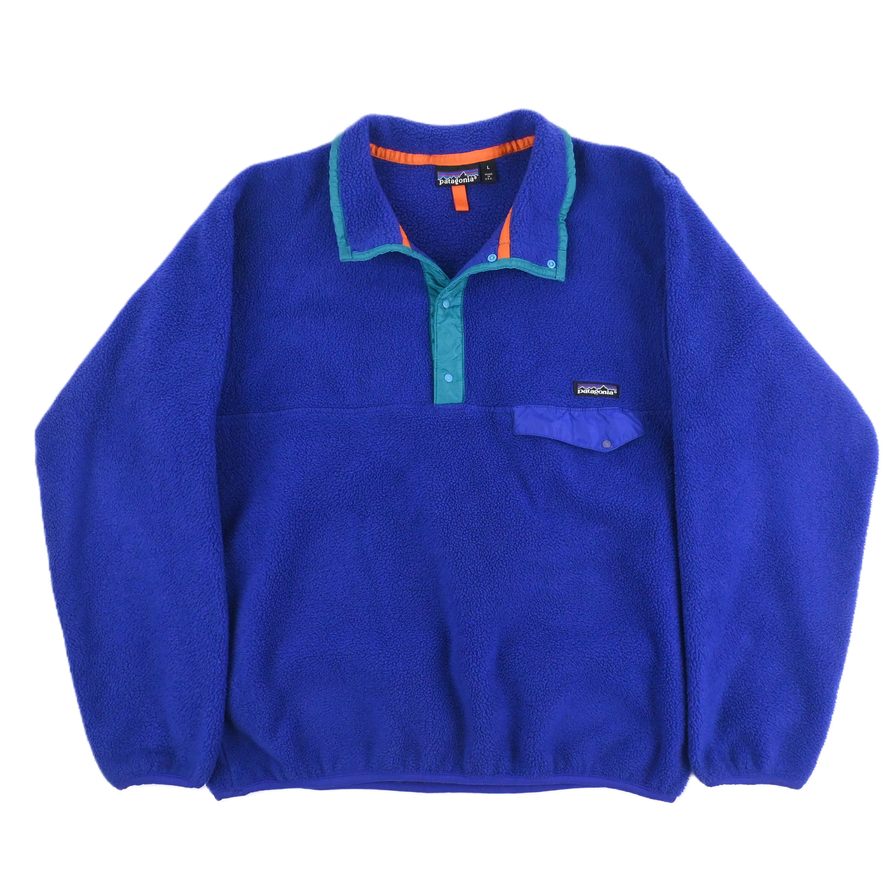'91 Patagonia SYNCHILLA SNAP T-NECK Cobalt/Emerald