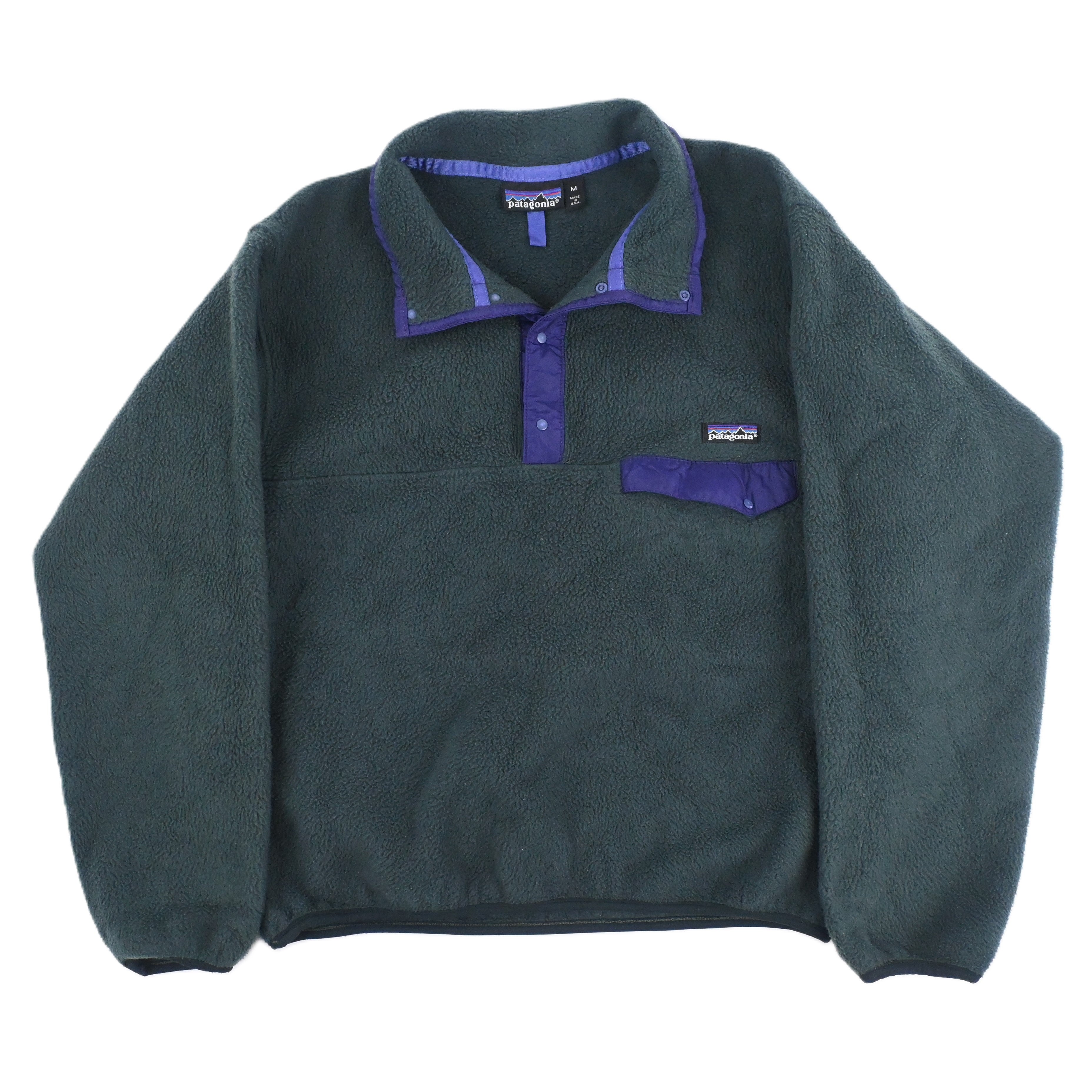 '90 Patagonia SYNCHILLA SNAP T-NECK Hunter Green/Eggplant