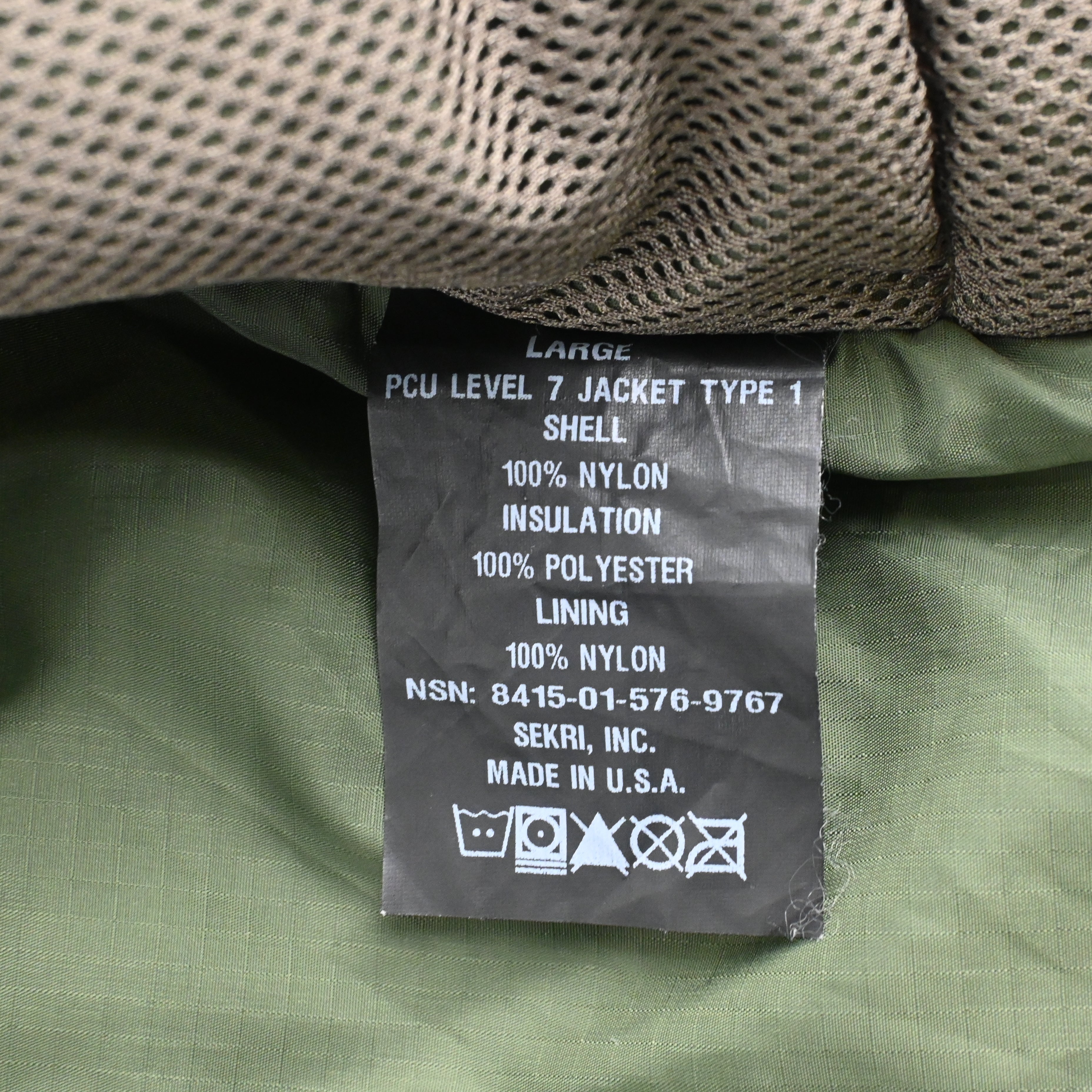 USSOCOM PCU LEVEL7 TYPE1 JACKET SEKRI AO2 SIZE L-REG