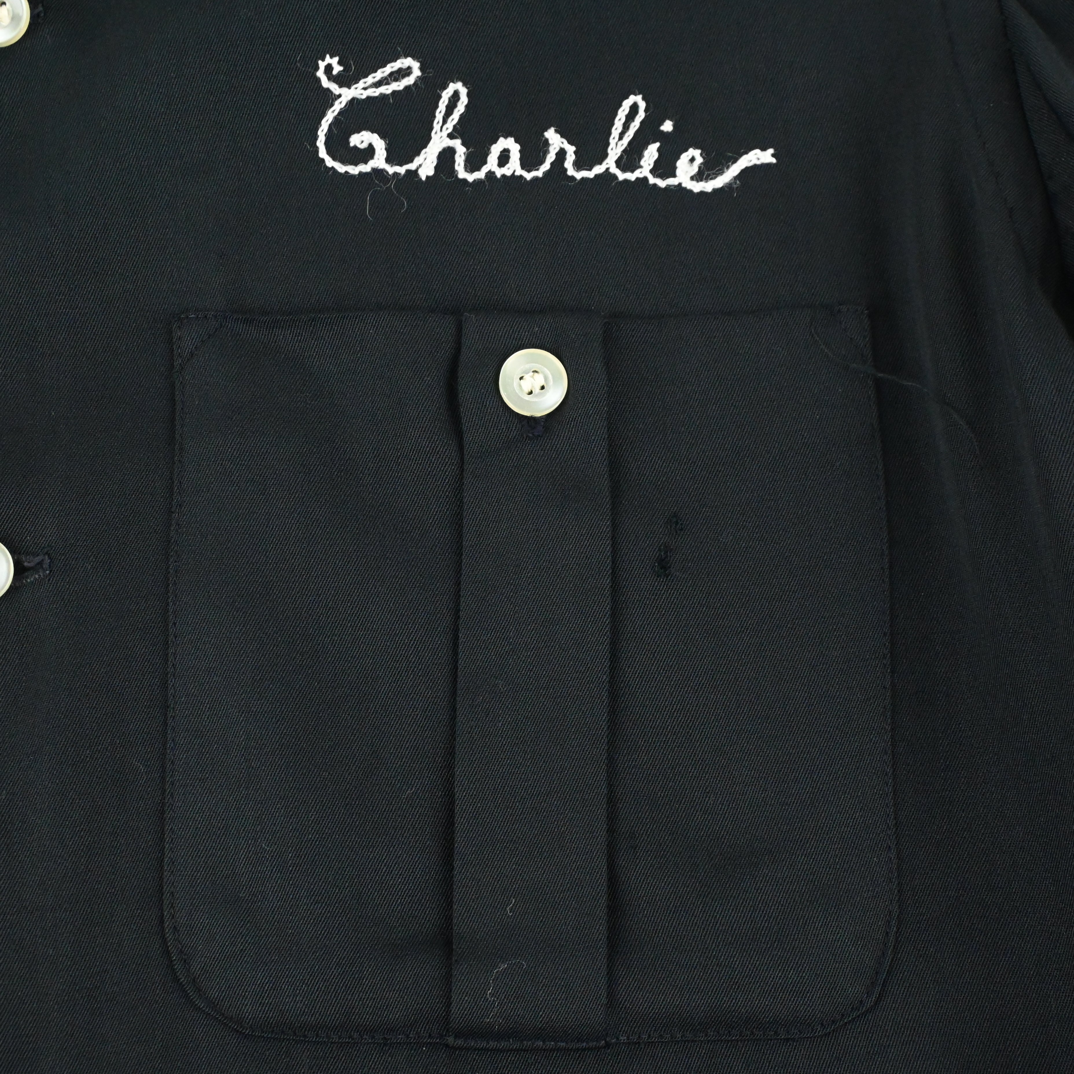 60's HILTON BOWLING SHIRT BLACK SIZE S