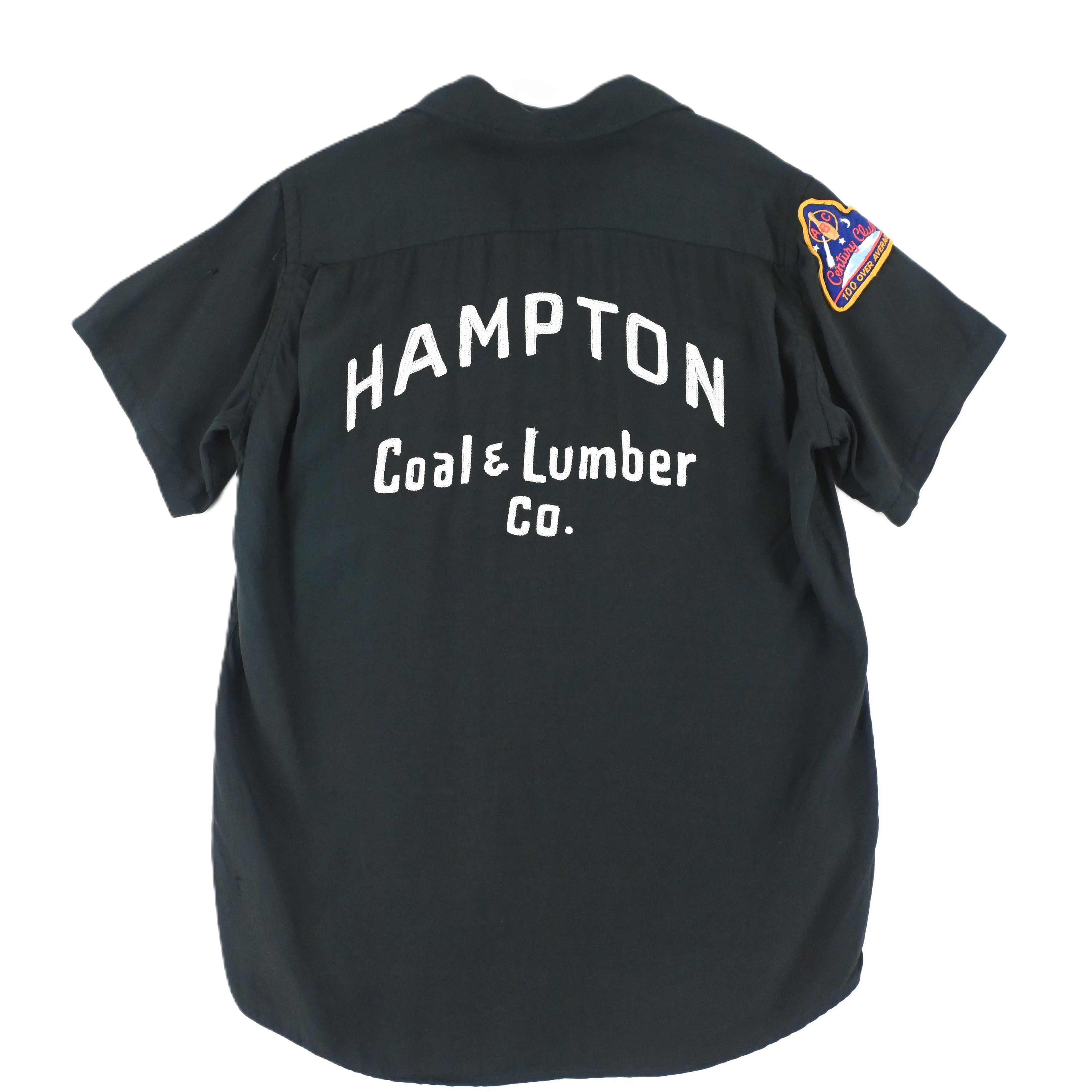 希少 黒 XXL 60s HILTON ボーリングシャツ オールドイングリッシュ 60's HILTON BOWLING SHIRT BLACK SIZE S