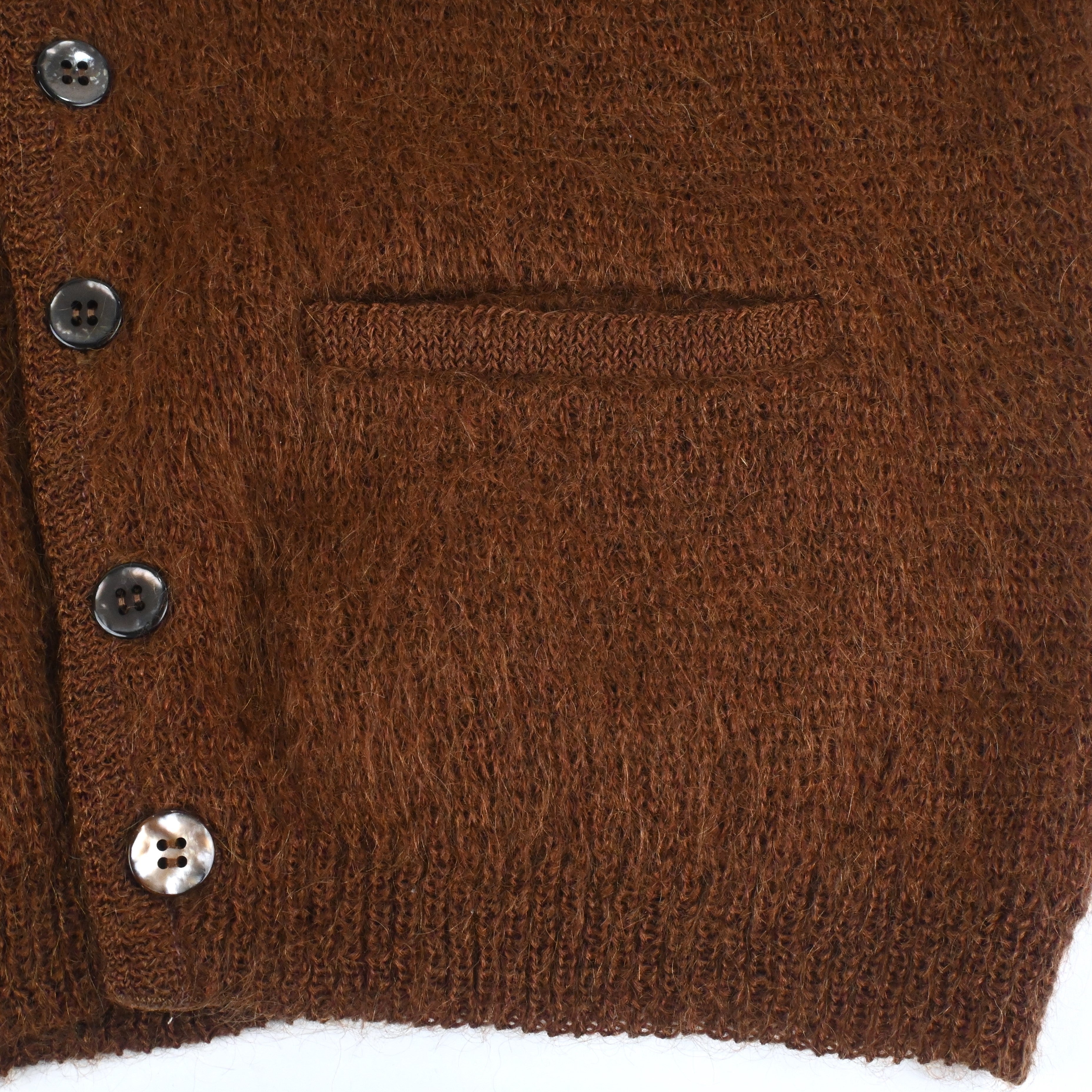 60's BROWN Mohair Cardigan