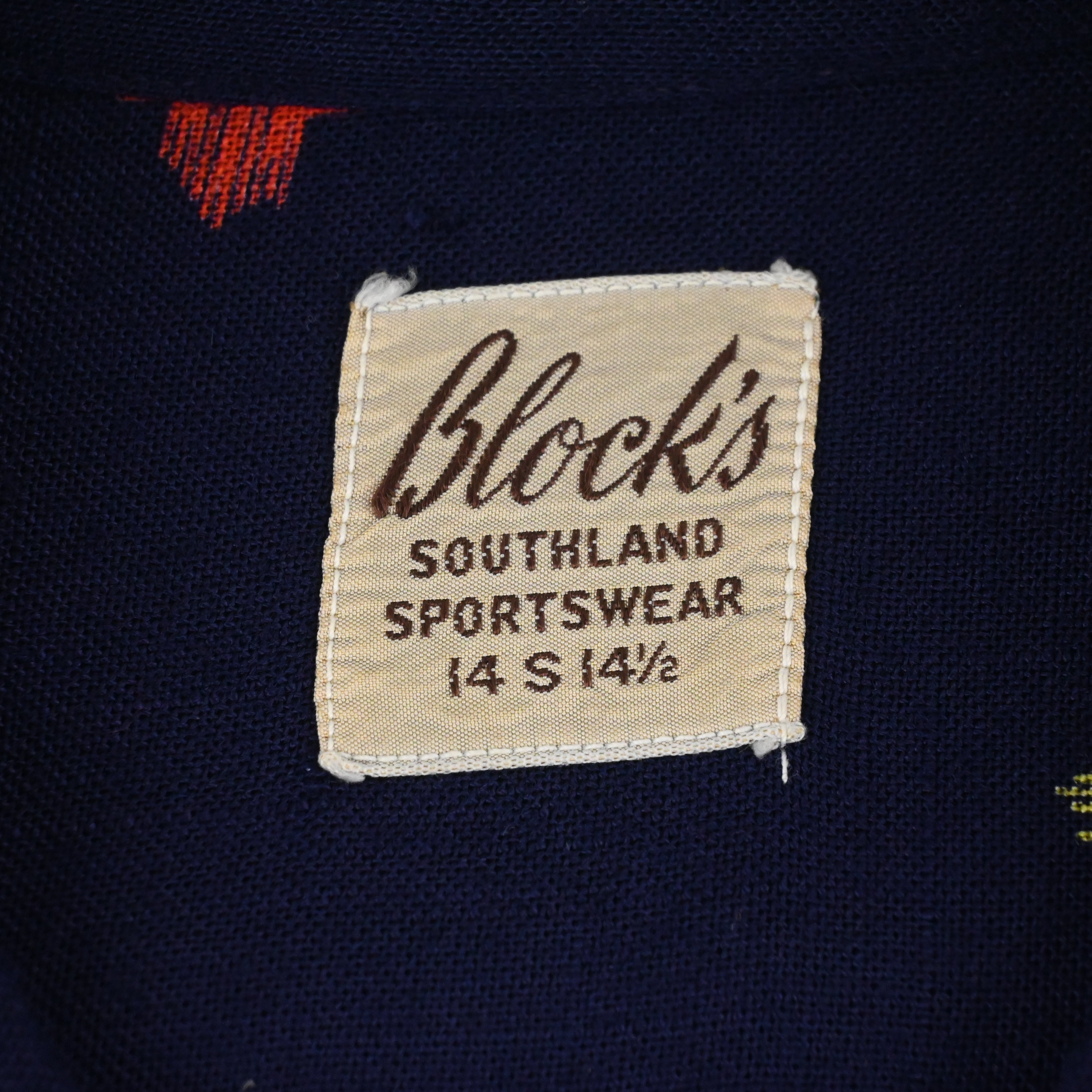 40's BLOCK'S SOUTHLAND SPORTSWEAR ATOMIC LOOP COLLAR SHIRT SIZE S