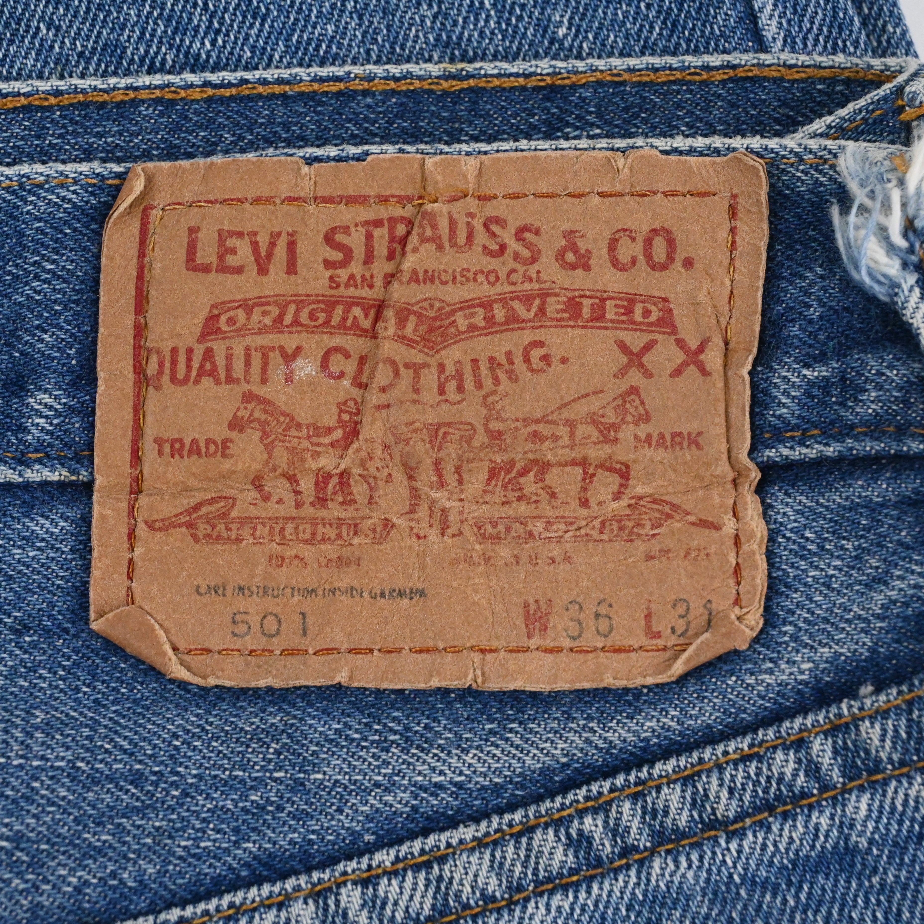 70's Levi's 501 66mod single W34 L28