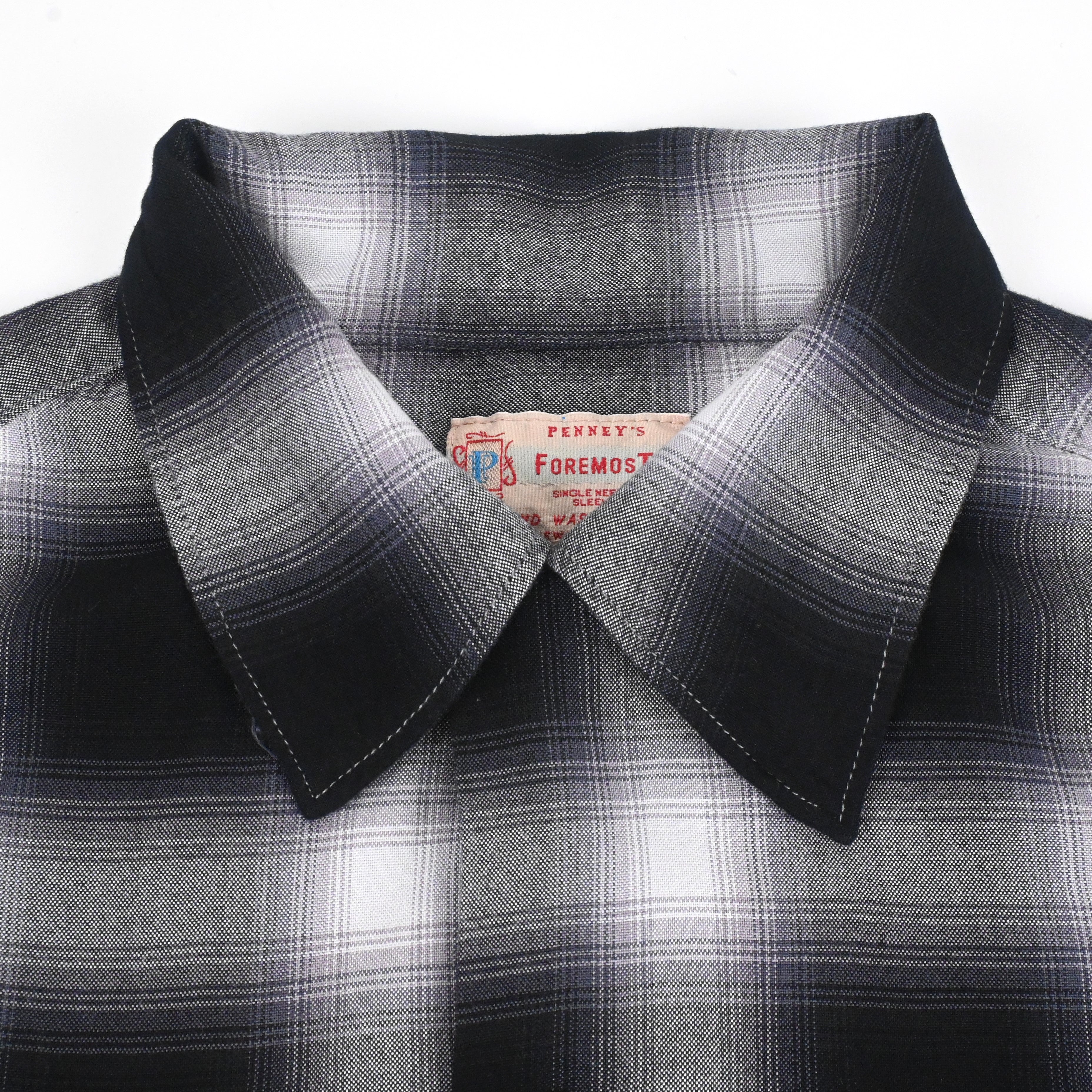 Foremost Original Rayon Shadow Plaid シャツ Foremost Original Shadow Plaid Rayon Shirt