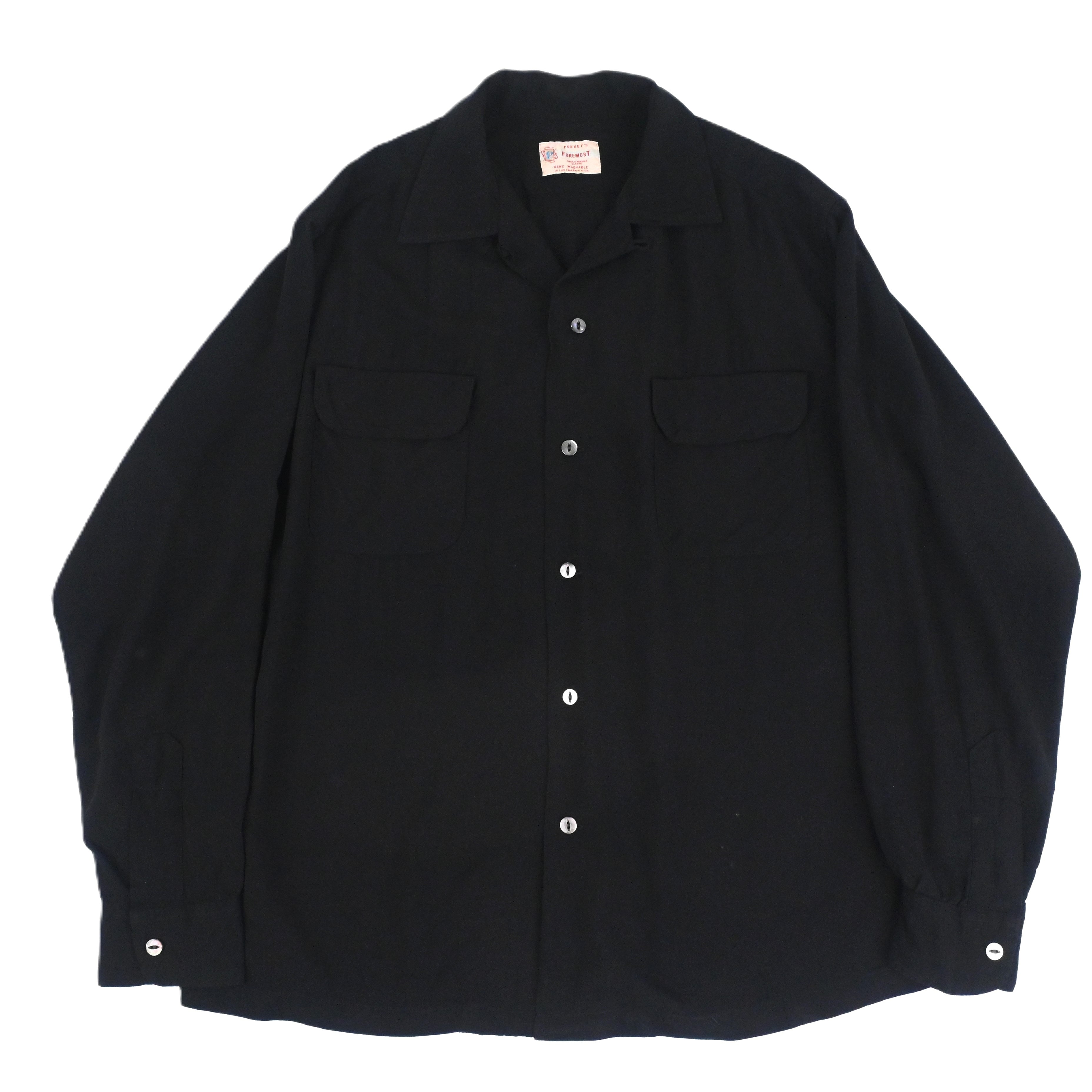 トップス FOREMOST BLACK RAYON SHIRT M TOWNCRAFT Foremost Original Black Rayon Shirt