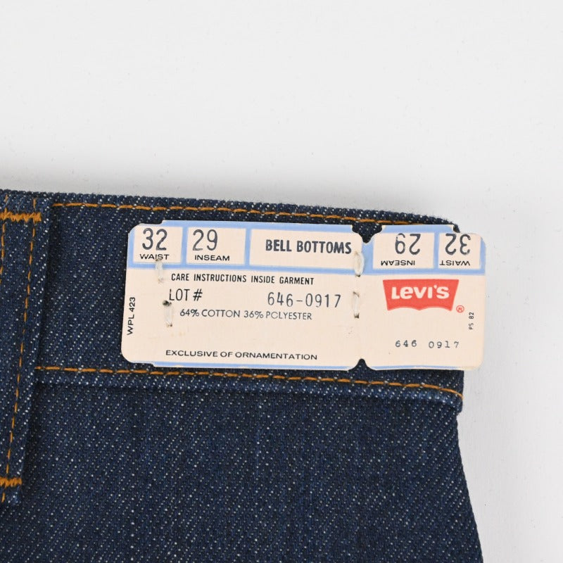 80y' LEVI’S 646-0917 BELL BOTTOMS DEAD STOCK SIZE W32 L29