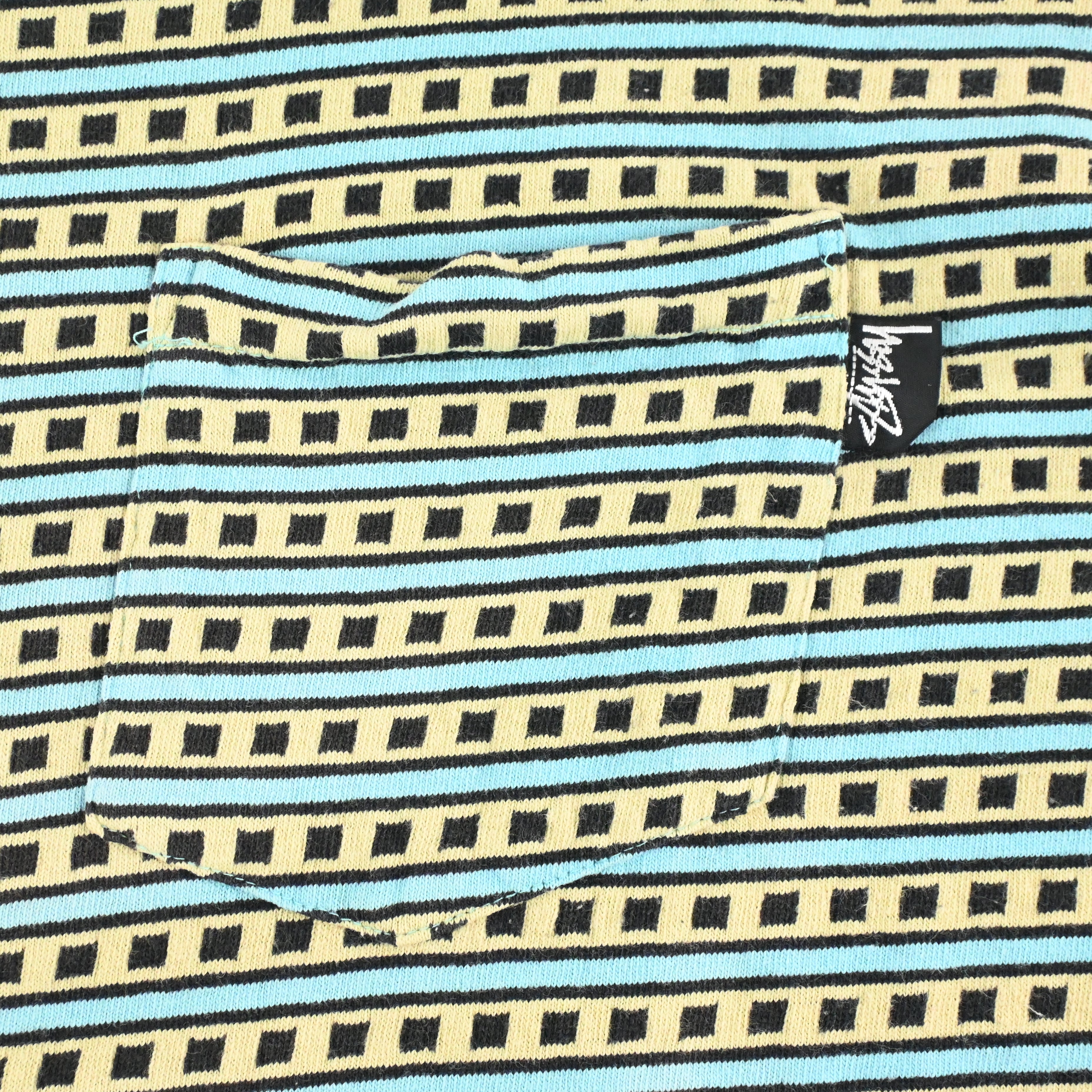 80's STUSSY JACQUARD POCKET T-SHIRT SIZE XL