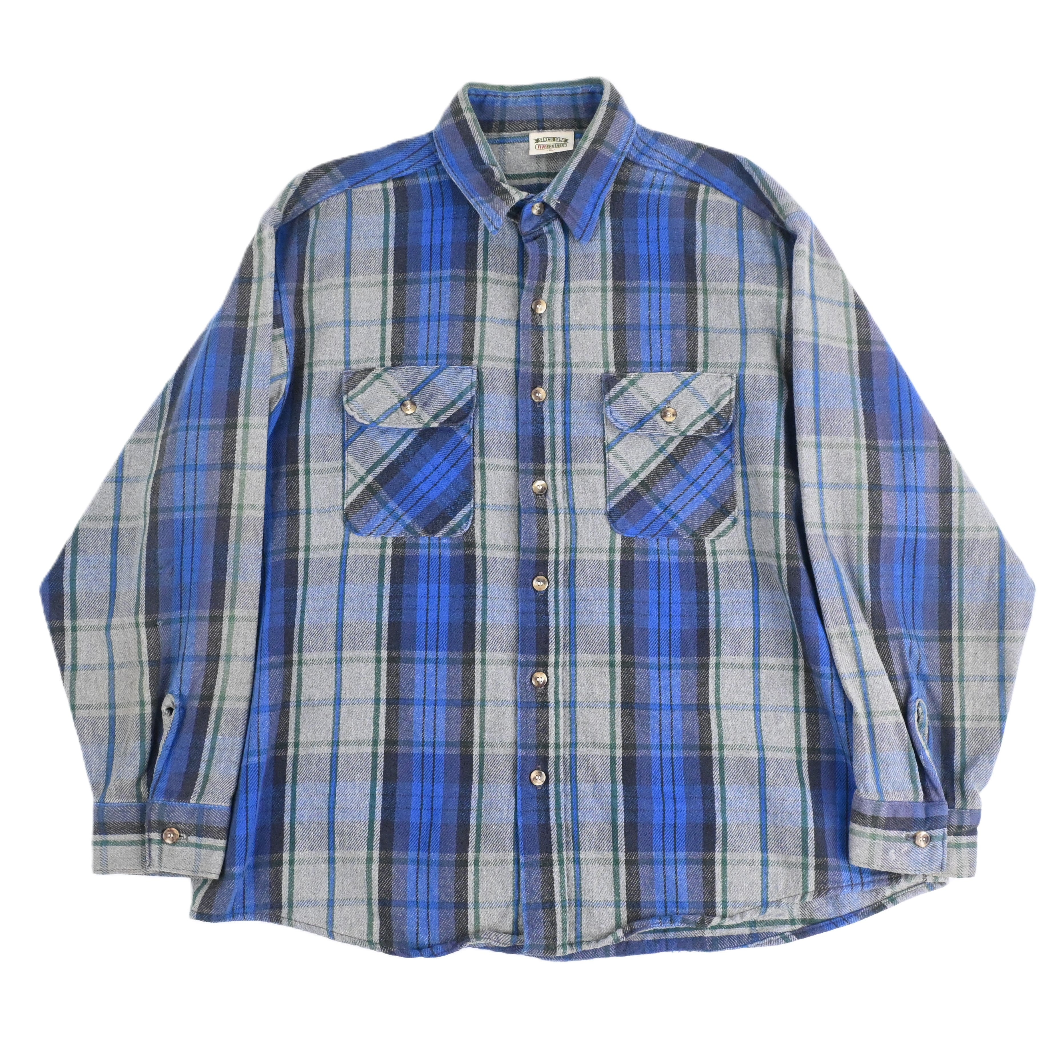 90's FIVE BROTHER FLANNEL L/S SHIRT SIZE XL