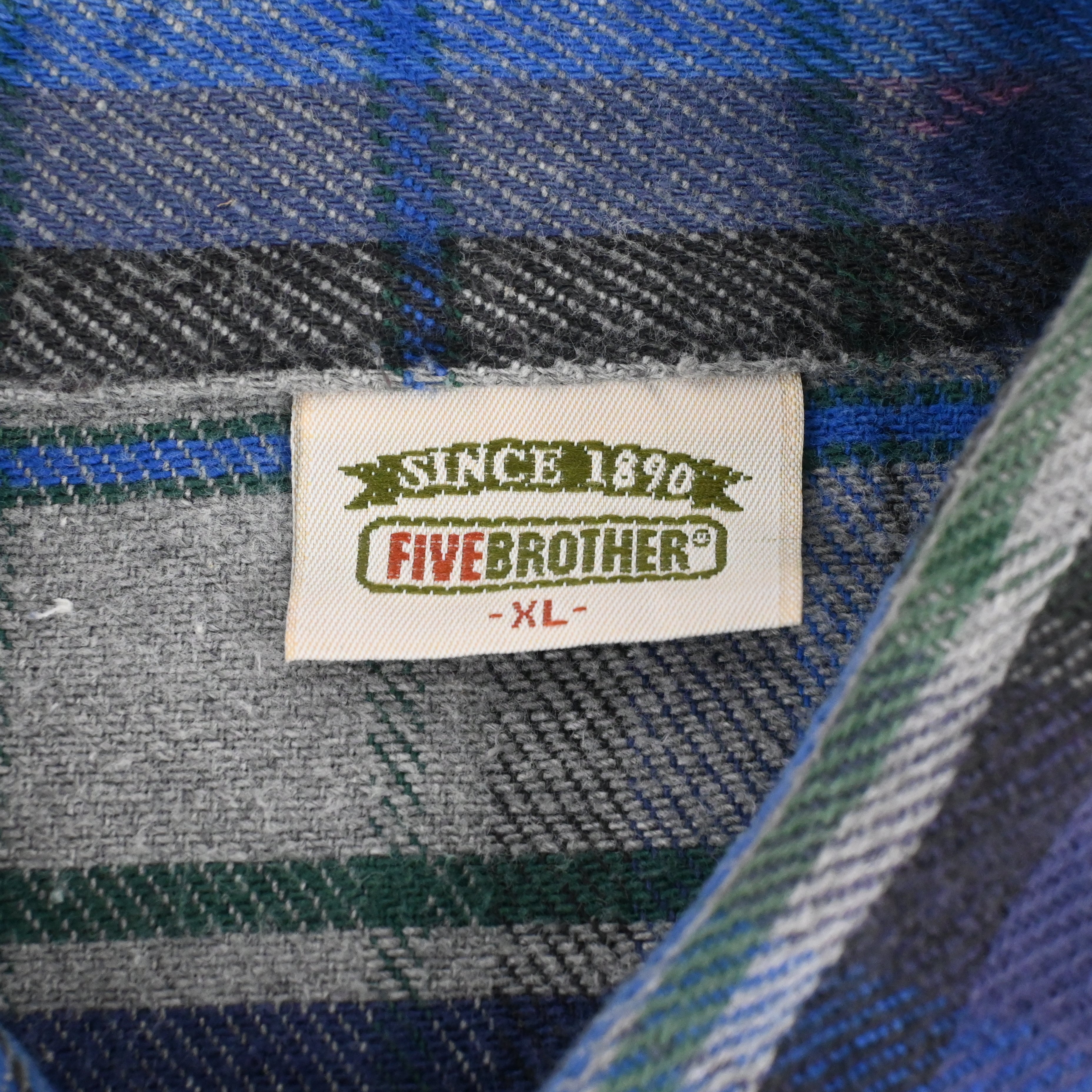 90's FIVE BROTHER FLANNEL L/S SHIRT SIZE XL