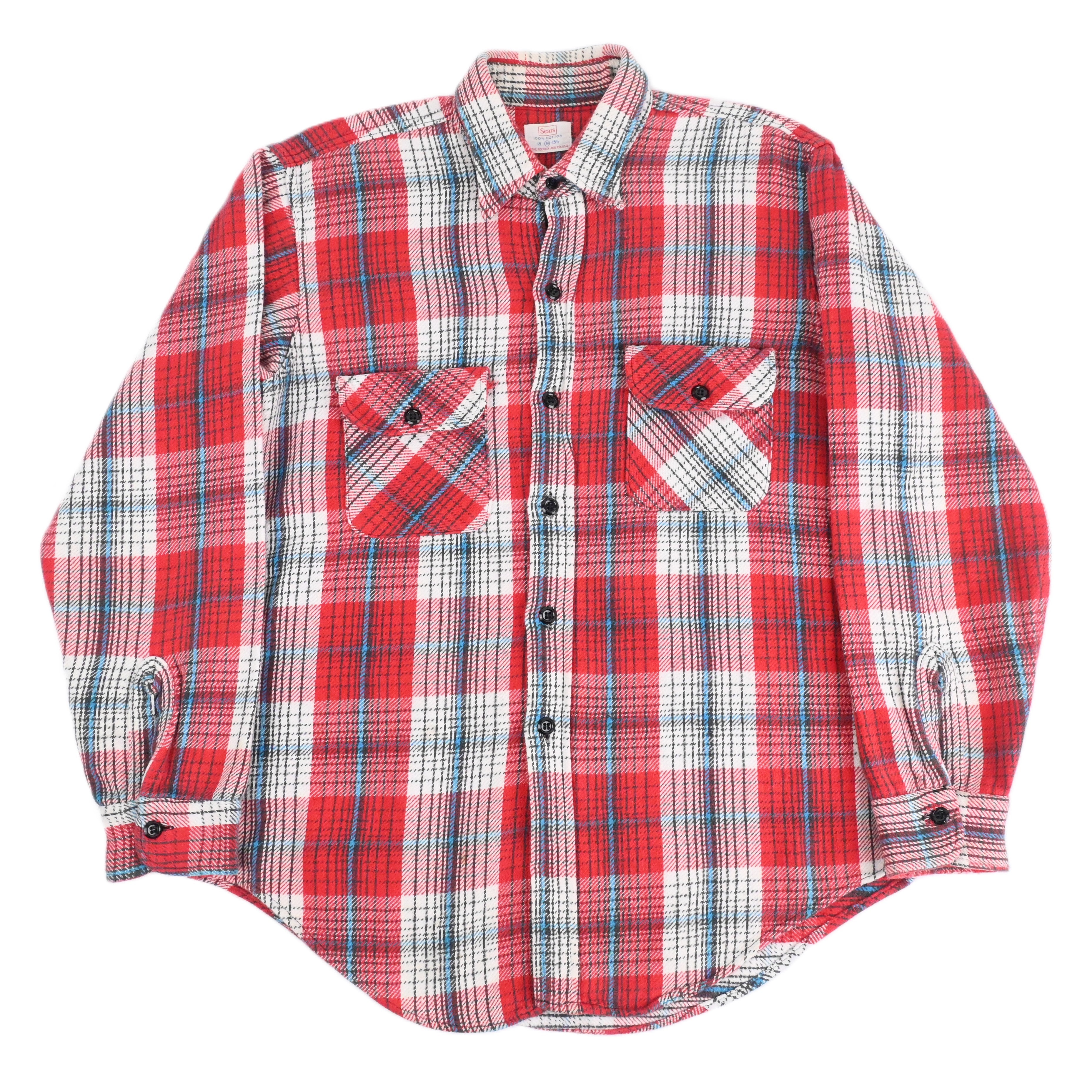 60's~ Sears FLANNEL L/S SHIRT SIZE M