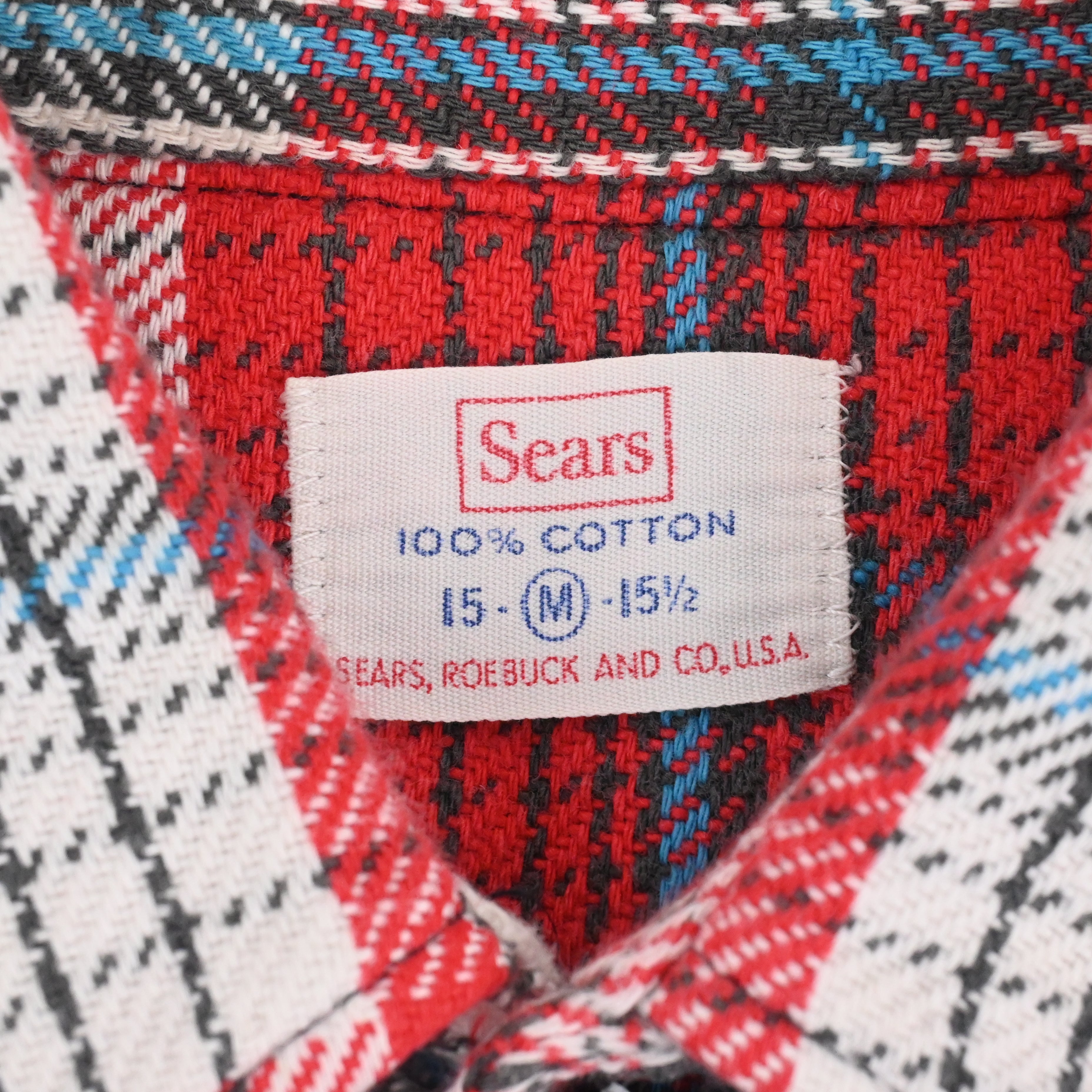 60's~ Sears FLANNEL L/S SHIRT SIZE M