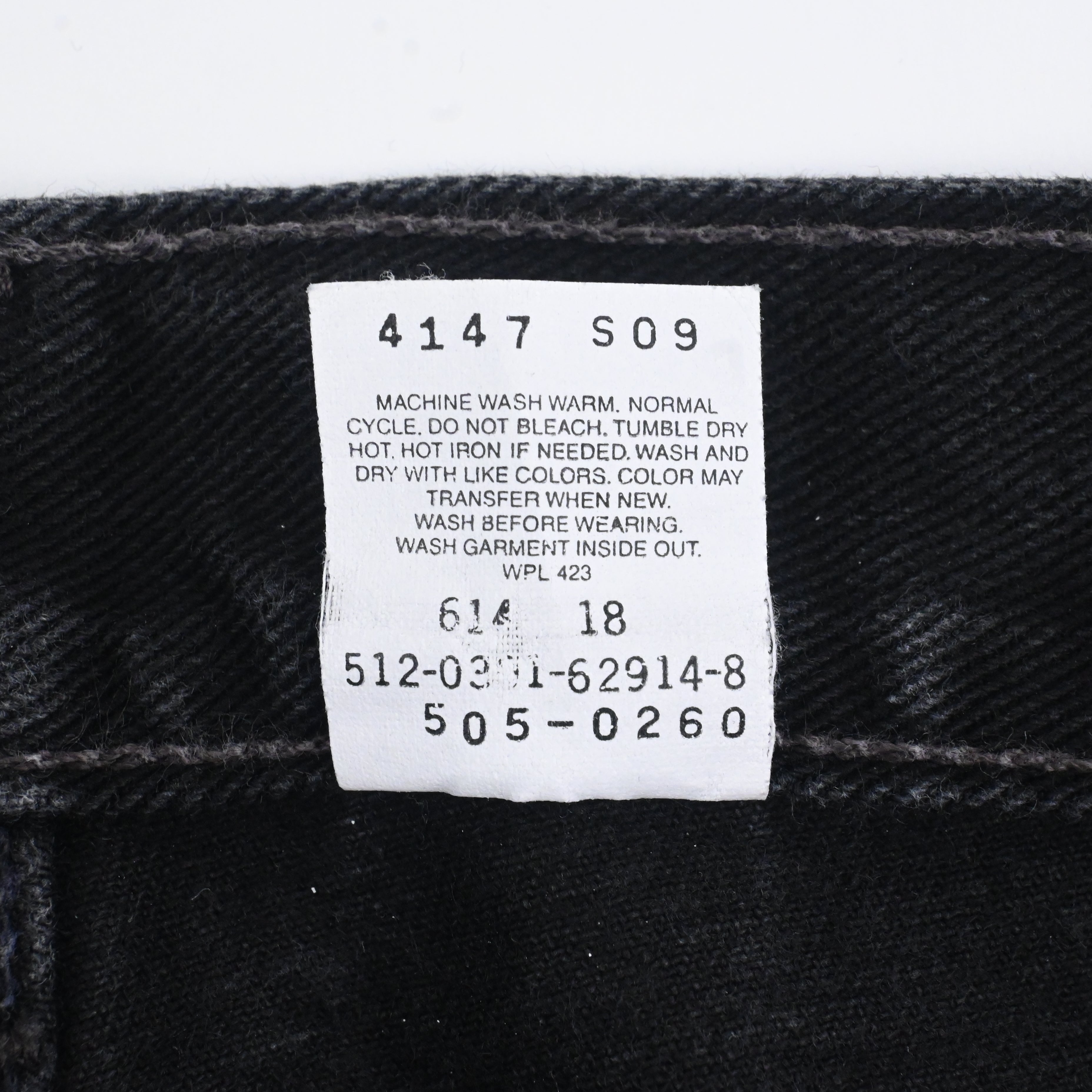 '91 Levi's 505-0260 Black SIZE W34 L30