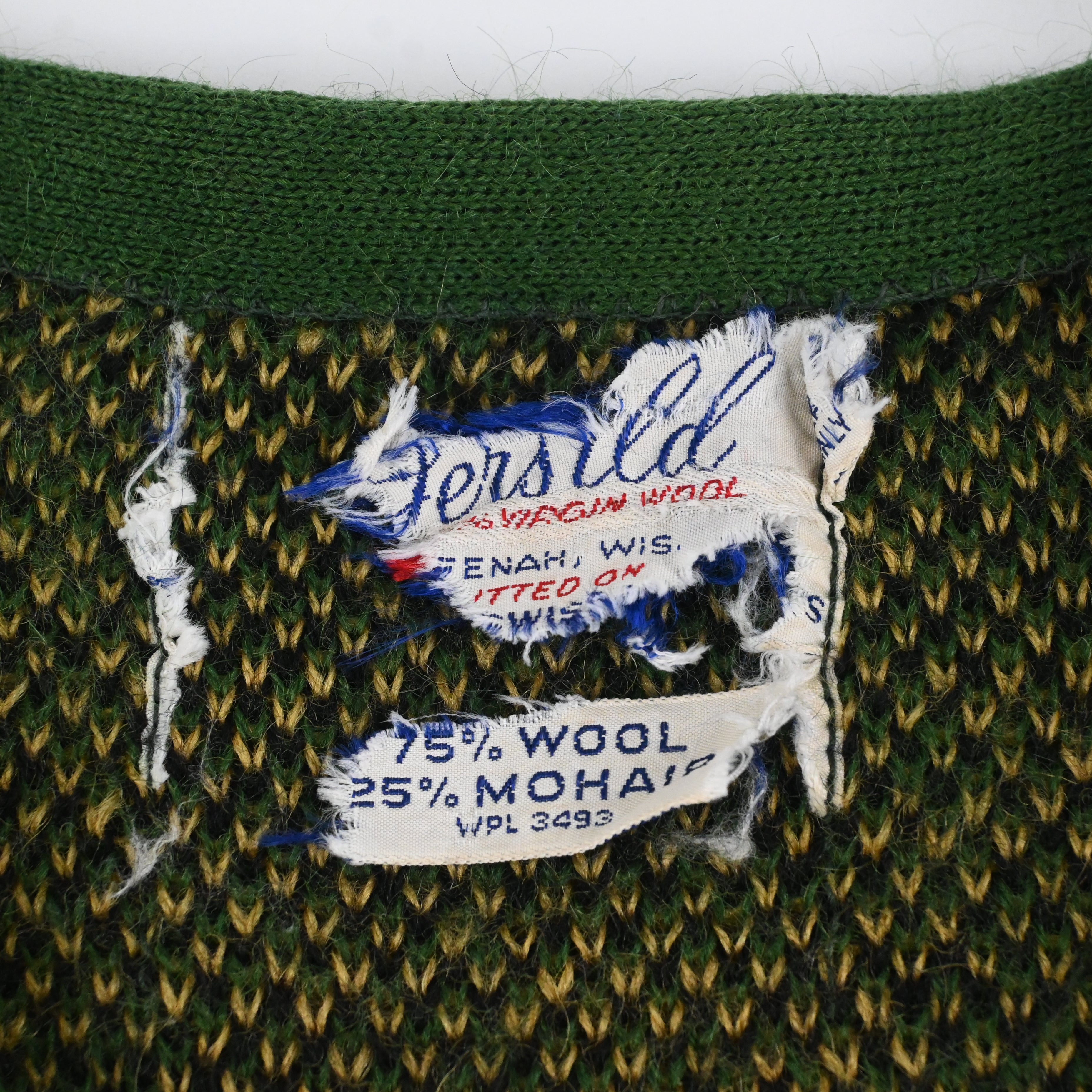 60's JERSILD ARGYLE MOHAIR CARDIGAN size M