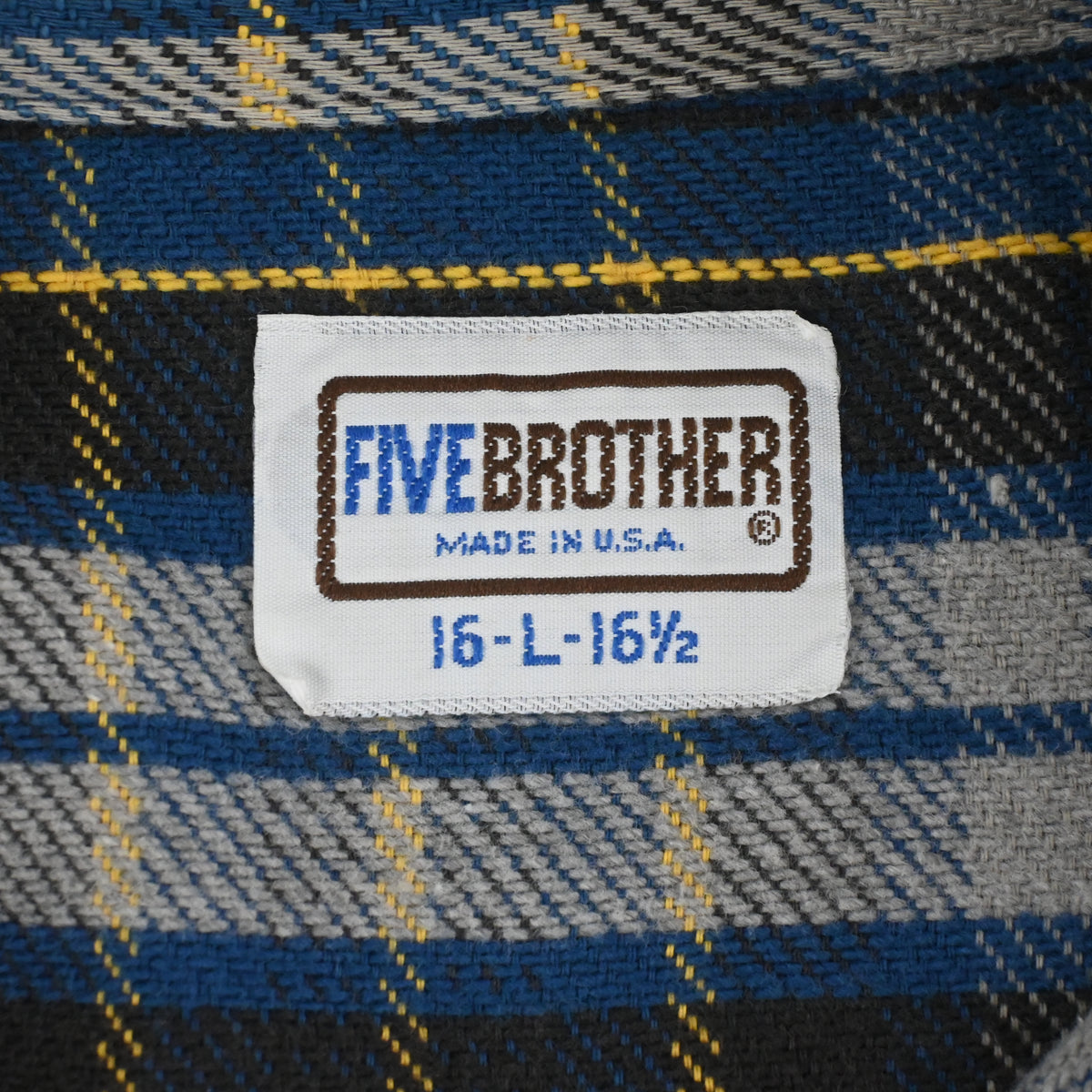 ~80's FIVE BROTHER FRANNEL SHIRT SIZE L TALL