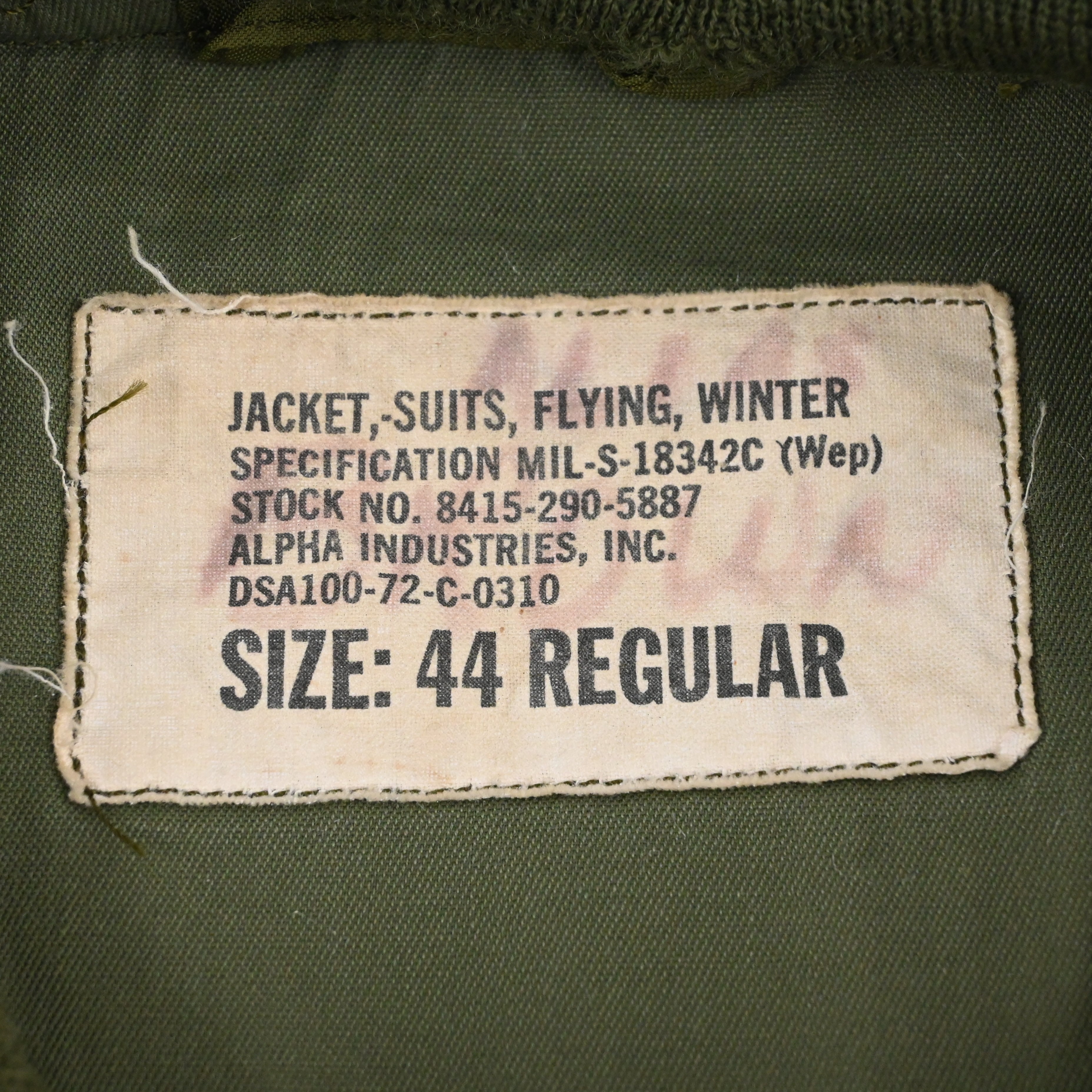 72 U.S.NAVY MIL-S-18342C (WEP) Flight jacket size:44 REGLAR