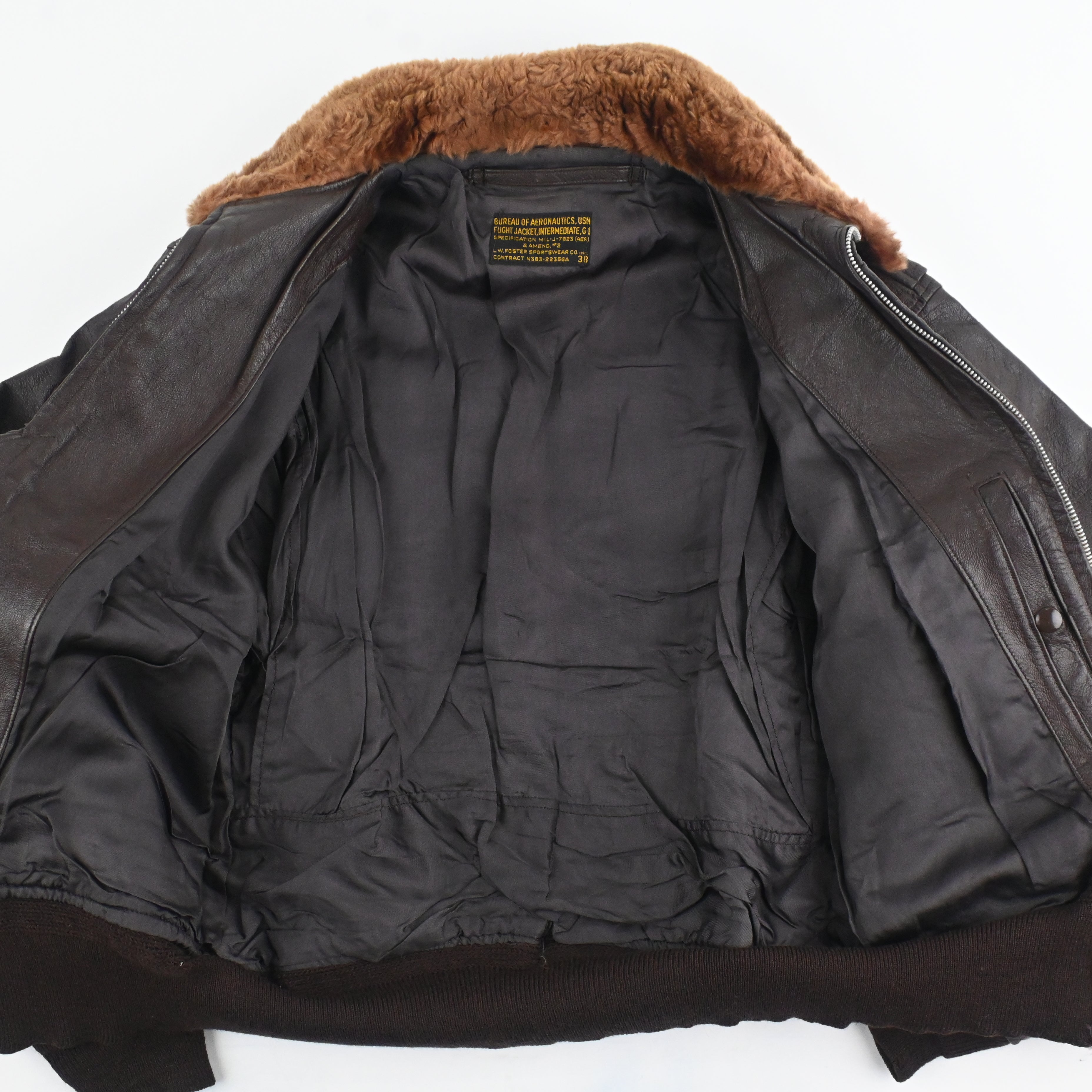 50's U.S.NAVY MIL-J-7823(AER) G-1 Flight jacket Size: 38 MINT