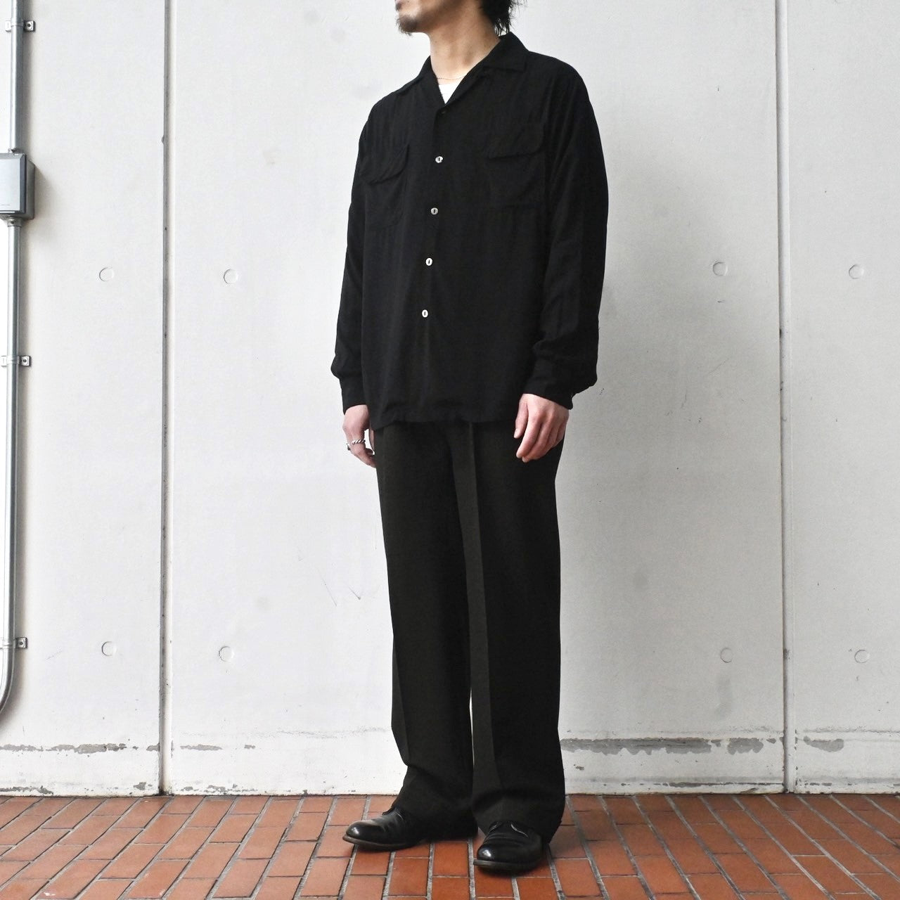 トップス FOREMOST BLACK RAYON SHIRT M TOWNCRAFT Foremost Original Black Rayon Shirt