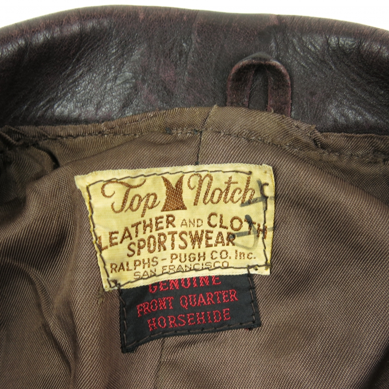 40's TOP NOTCH HORSE HIDE JACKET SIZE:36?? | FOREMOST 古着 